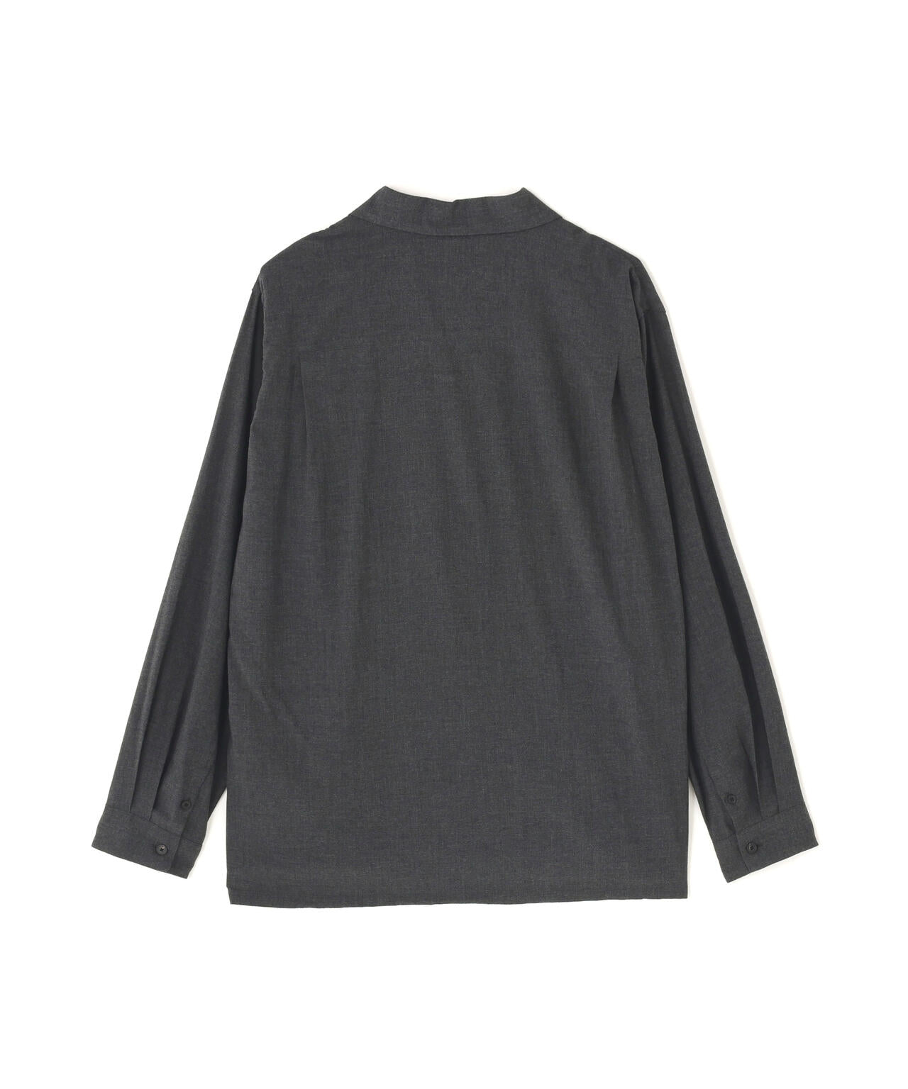 ATON / WOOL RAYON WASHER OPEN COLLER SHIRT
