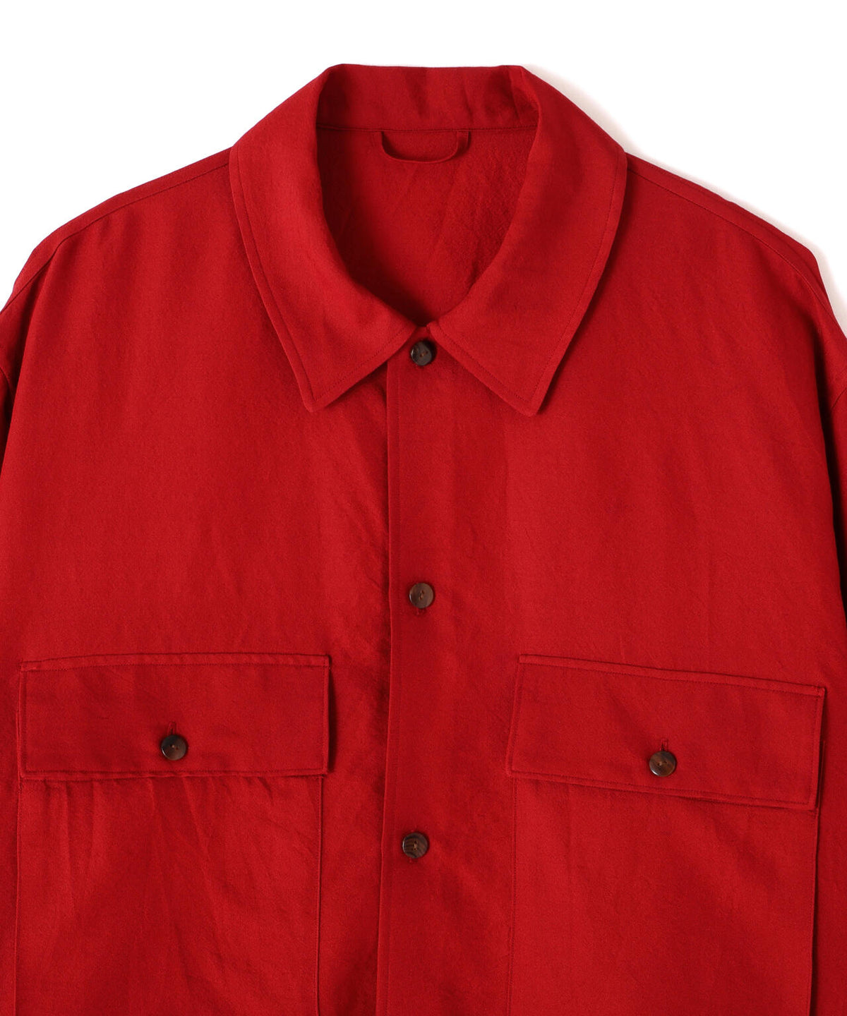 blurhms / WASHED WOOL SILK MILITARY SHIRT