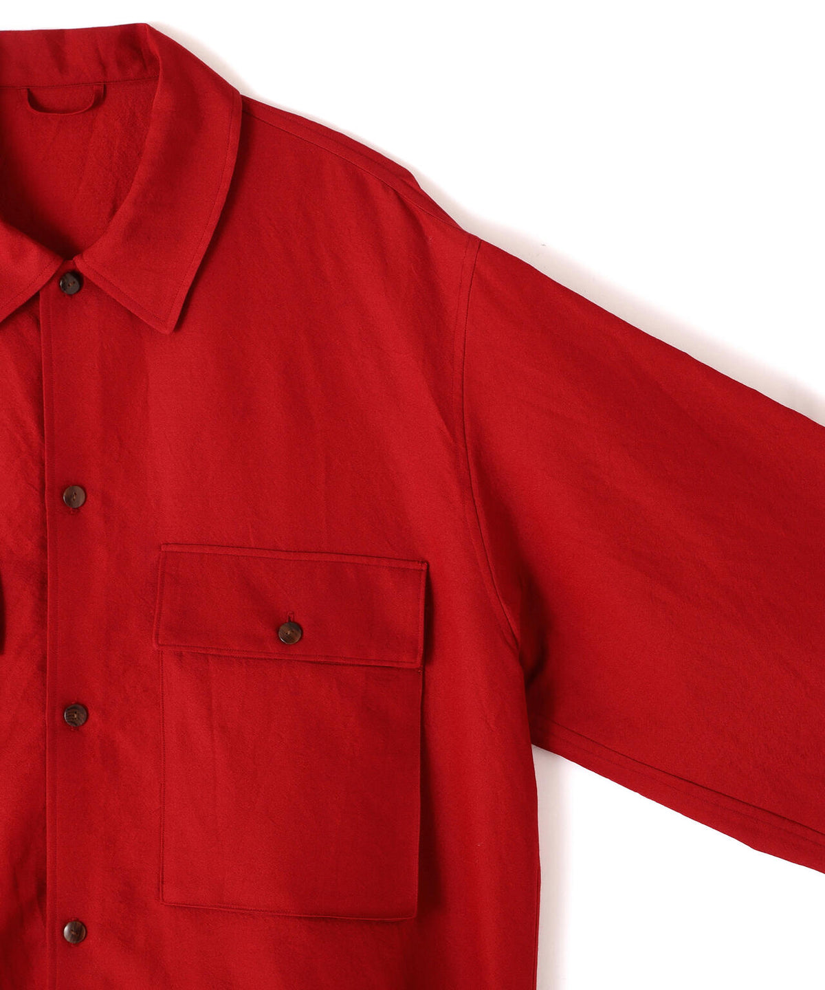 blurhms / WASHED WOOL SILK MILITARY SHIRT