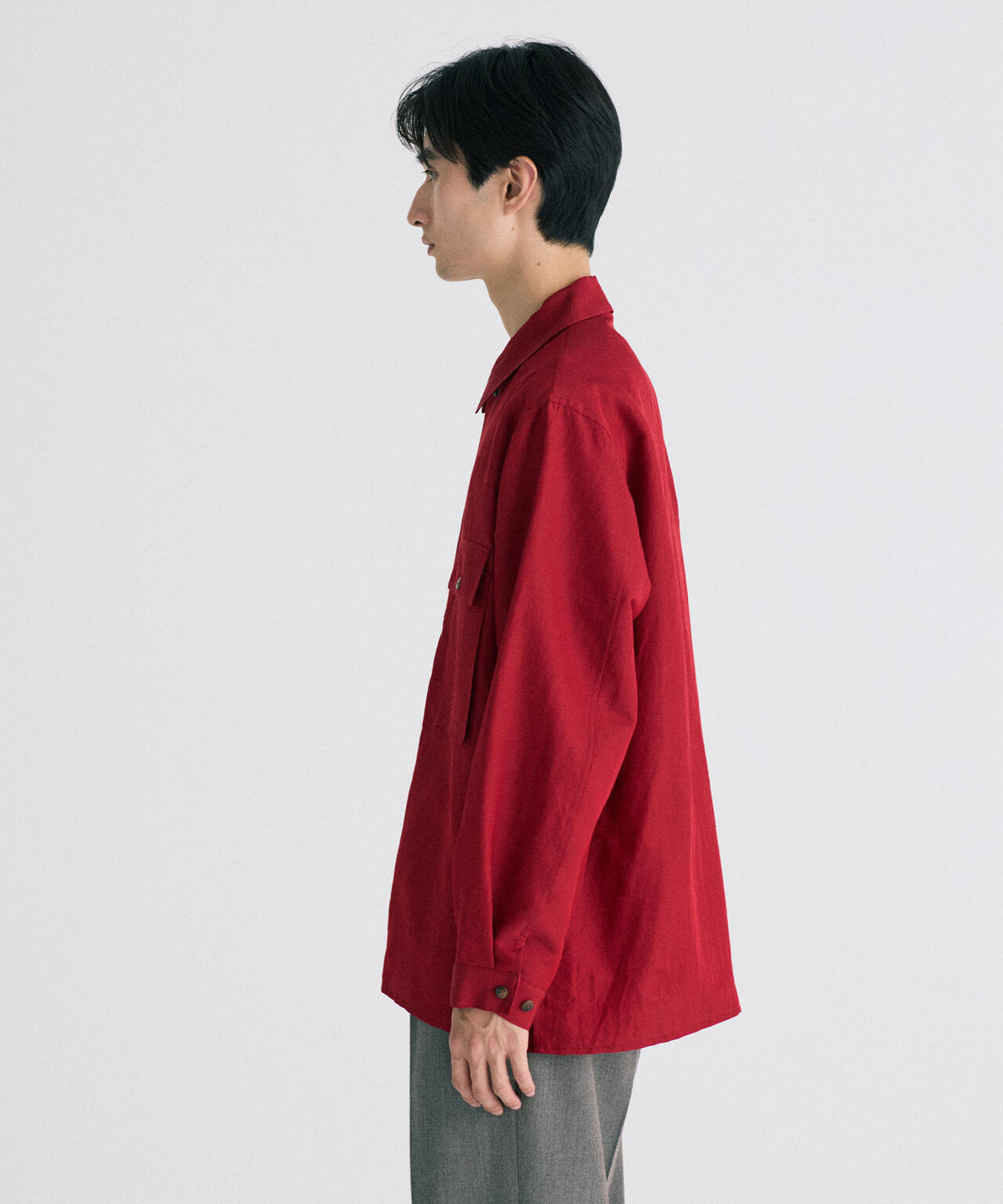 blurhms / WASHED WOOL SILK MILITARY SHIRT