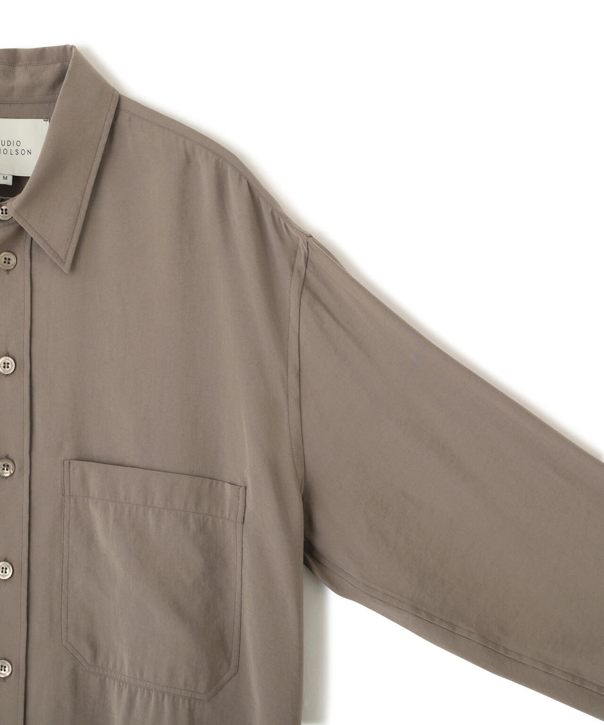 STUDIO NICHOLSON / POWDER HANDLE MODAL OVERSIZED PATCH POCKET SHIRT