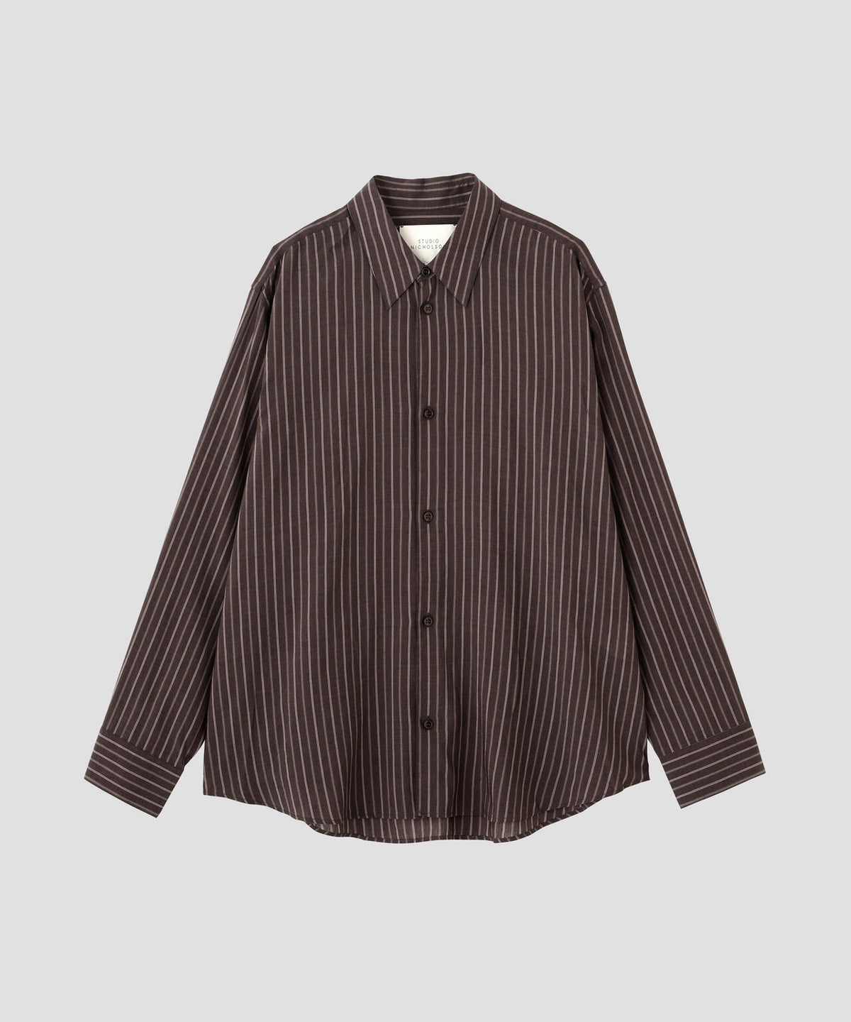 STUDIO NICHOLSON / LYOCELL SILK STRIPE BOXY OVERSIZED SHIRT