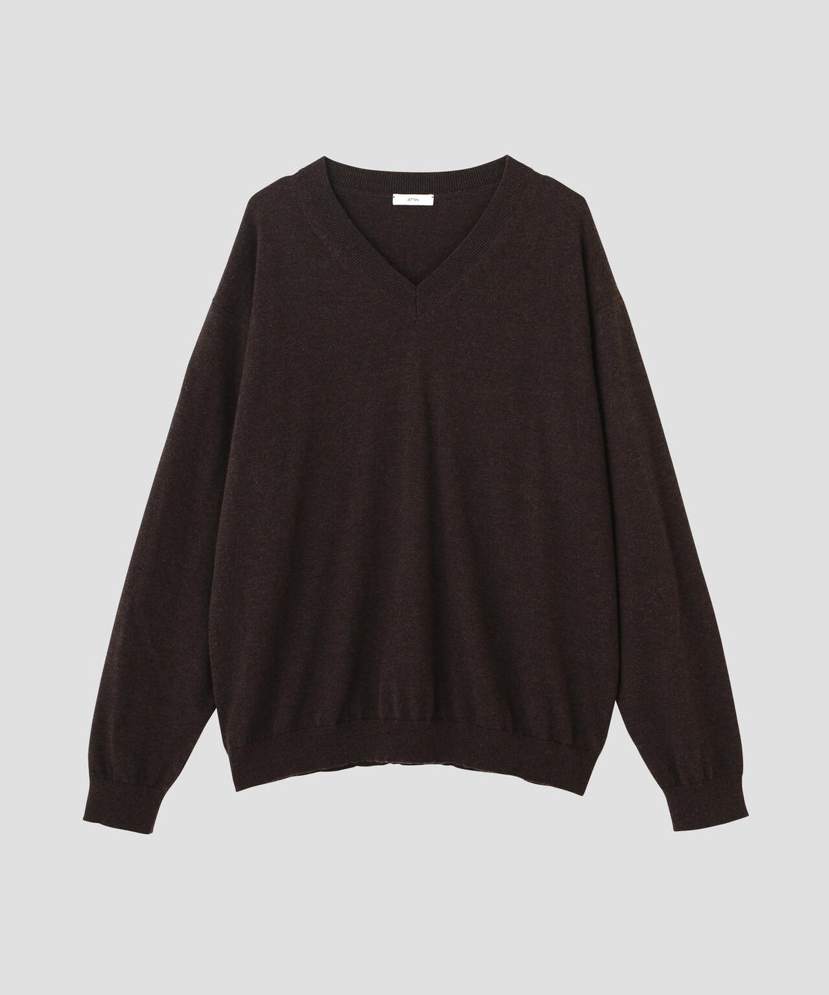 ATON / COTTON YAK KNIT V-NECK SWEATER