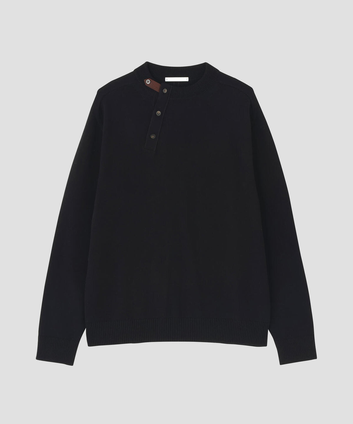 IRENISA / LEATHER TAB KNIT PULLOVER