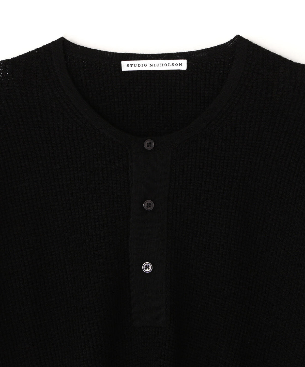 STUDIO NICHOLSON / CASHMERE WAFFLE HENLEY JUMPER MEN