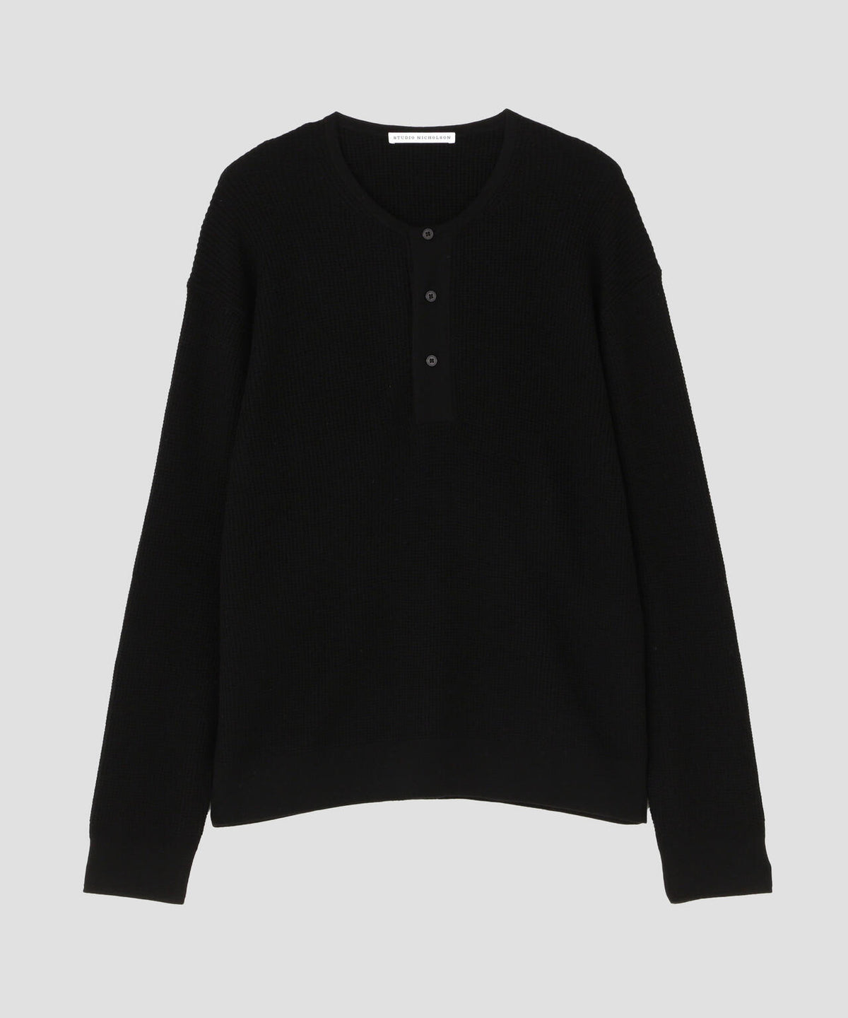 STUDIO NICHOLSON / CASHMERE WAFFLE HENLEY JUMPER MEN