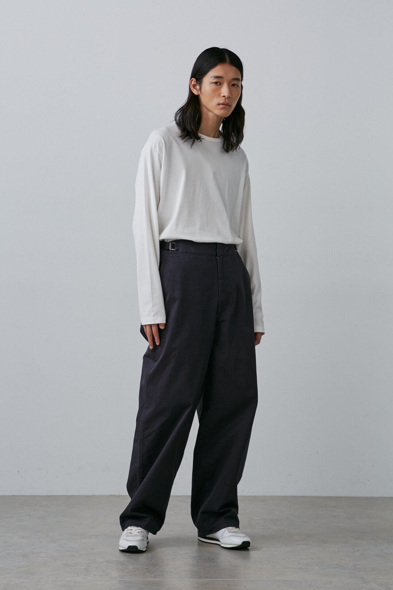 Y / ORGANIC COTTON CHINO ADJUSTER TROUSERS
