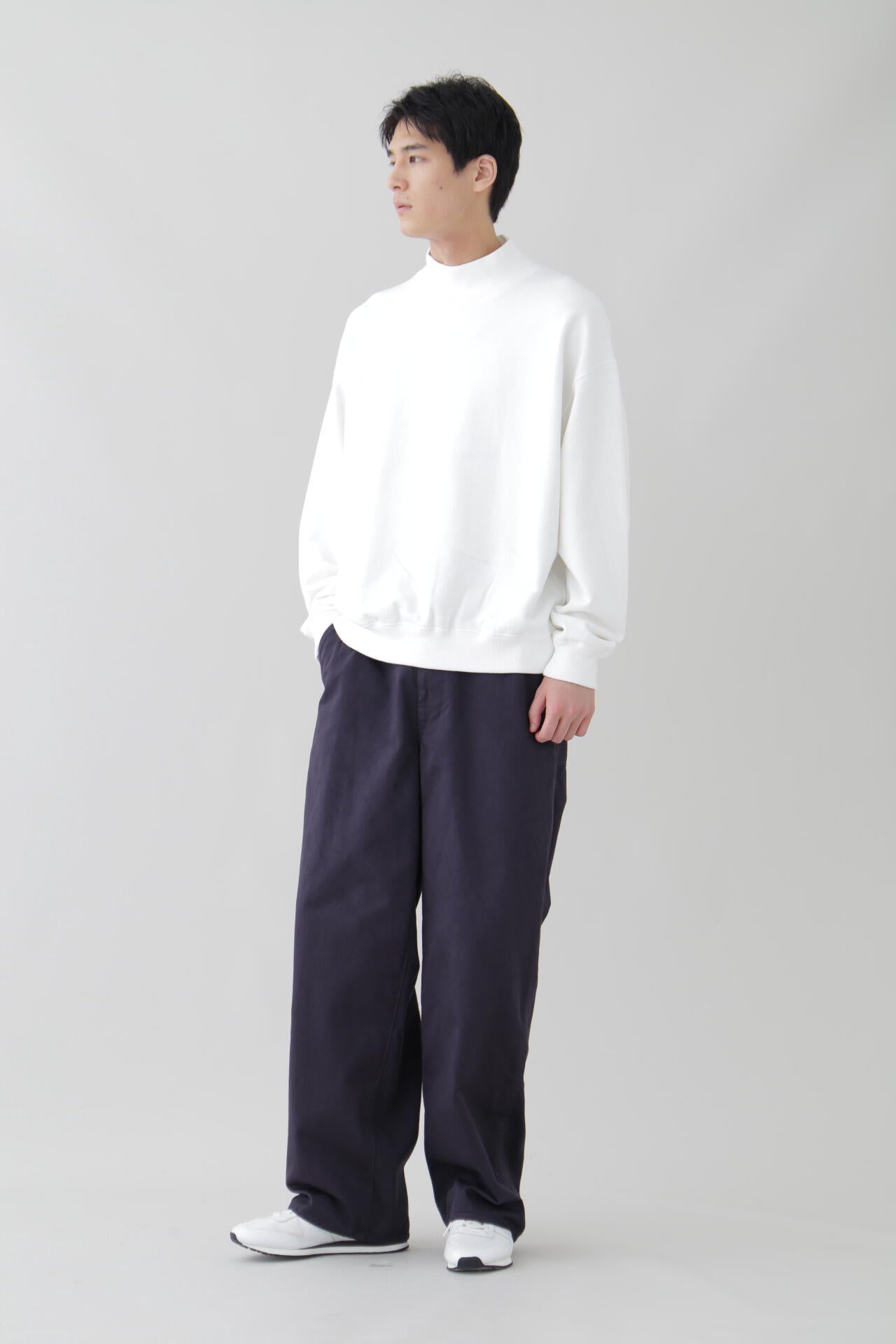 Y / ORGANIC COTTON BLEND HEAVY WEIGHT FLEECE TURTLE NECK
