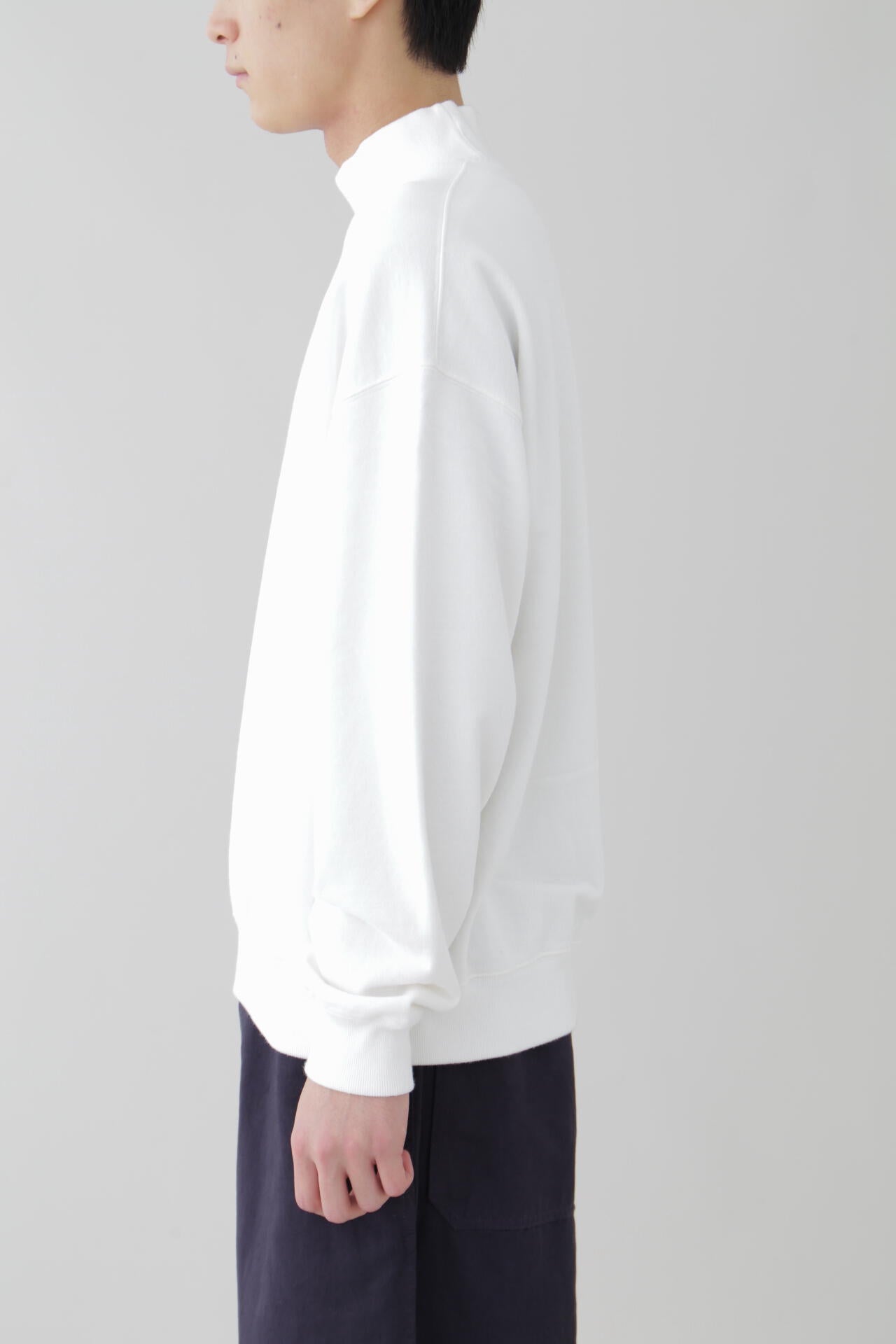 Y / ORGANIC COTTON BLEND HEAVY WEIGHT FLEECE TURTLE NECK