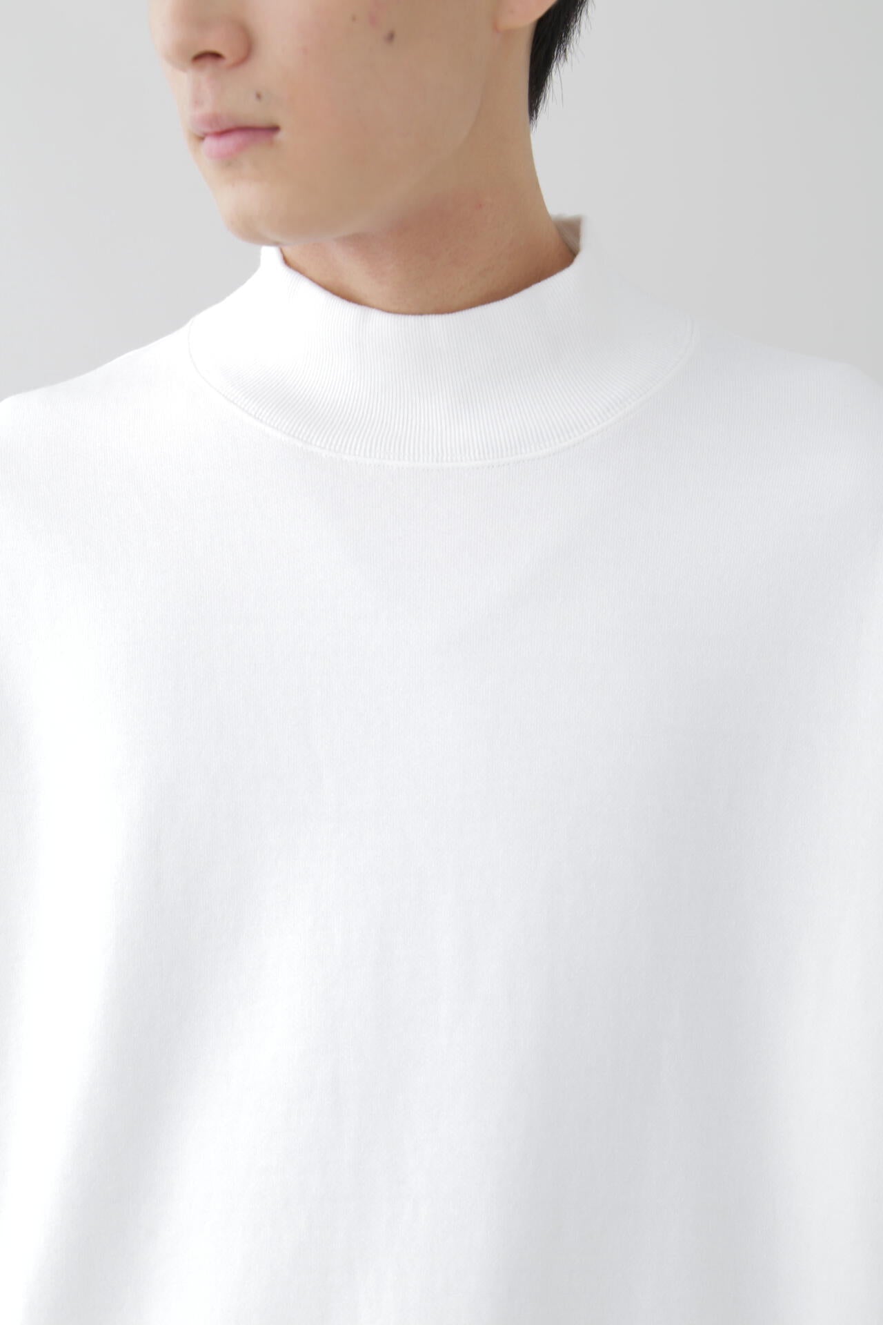 Y / ORGANIC COTTON BLEND HEAVY WEIGHT FLEECE TURTLE NECK