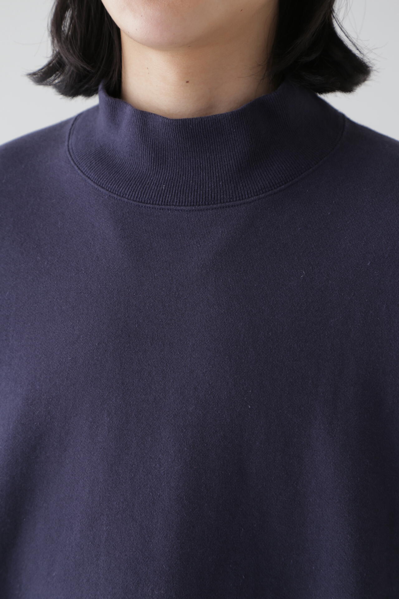 Y / ORGANIC COTTON BLEND HEAVY WEIGHT FLEECE TURTLE NECK