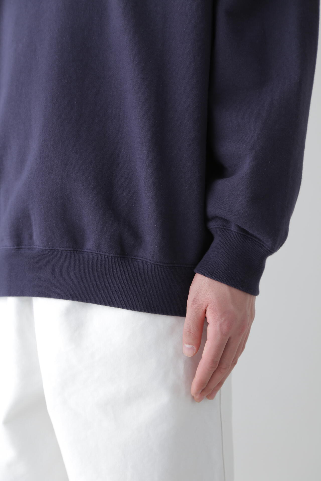 Y / ORGANIC COTTON BLEND HEAVY WEIGHT FLEECE TURTLE NECK