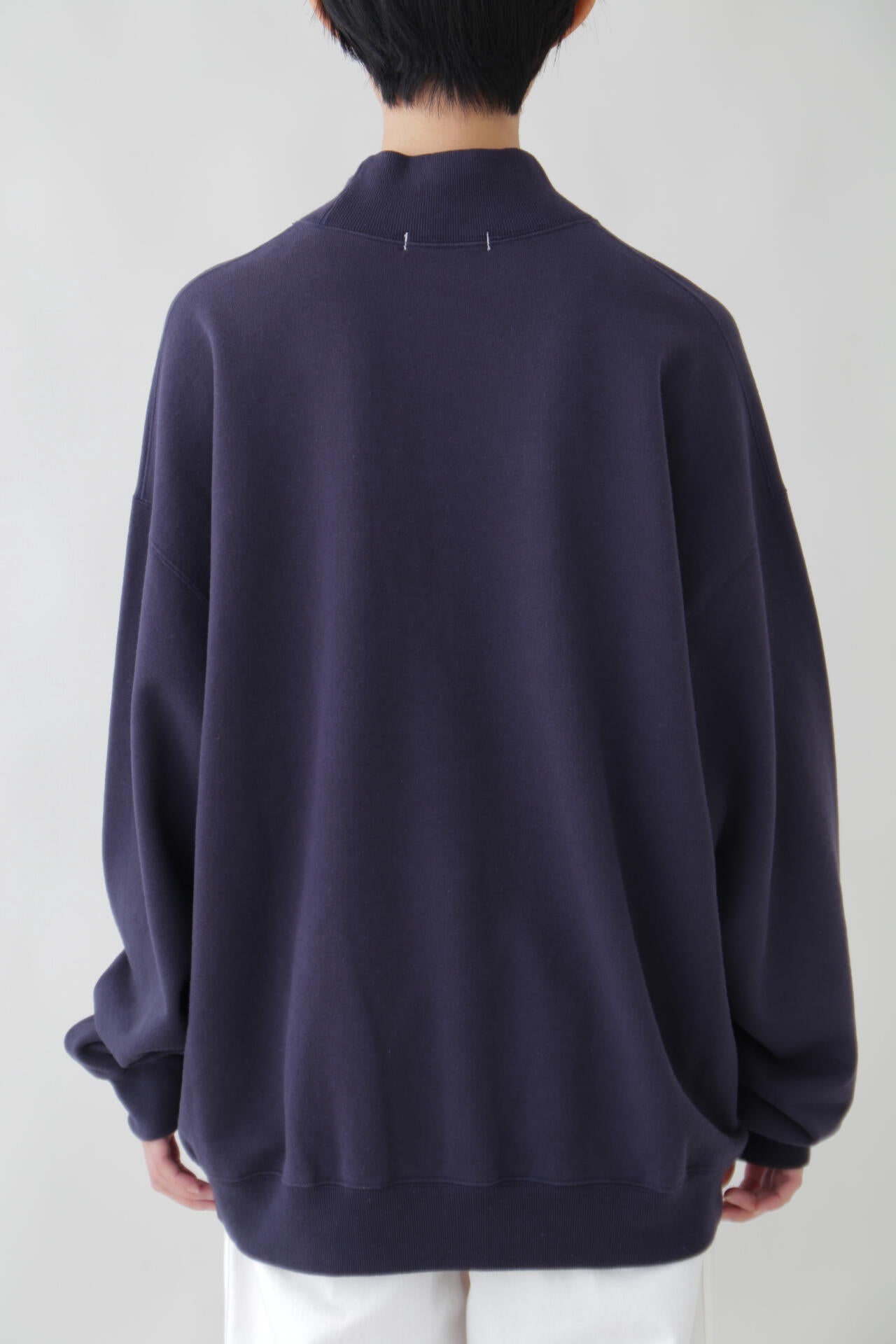 Y / ORGANIC COTTON BLEND HEAVY WEIGHT FLEECE TURTLE NECK