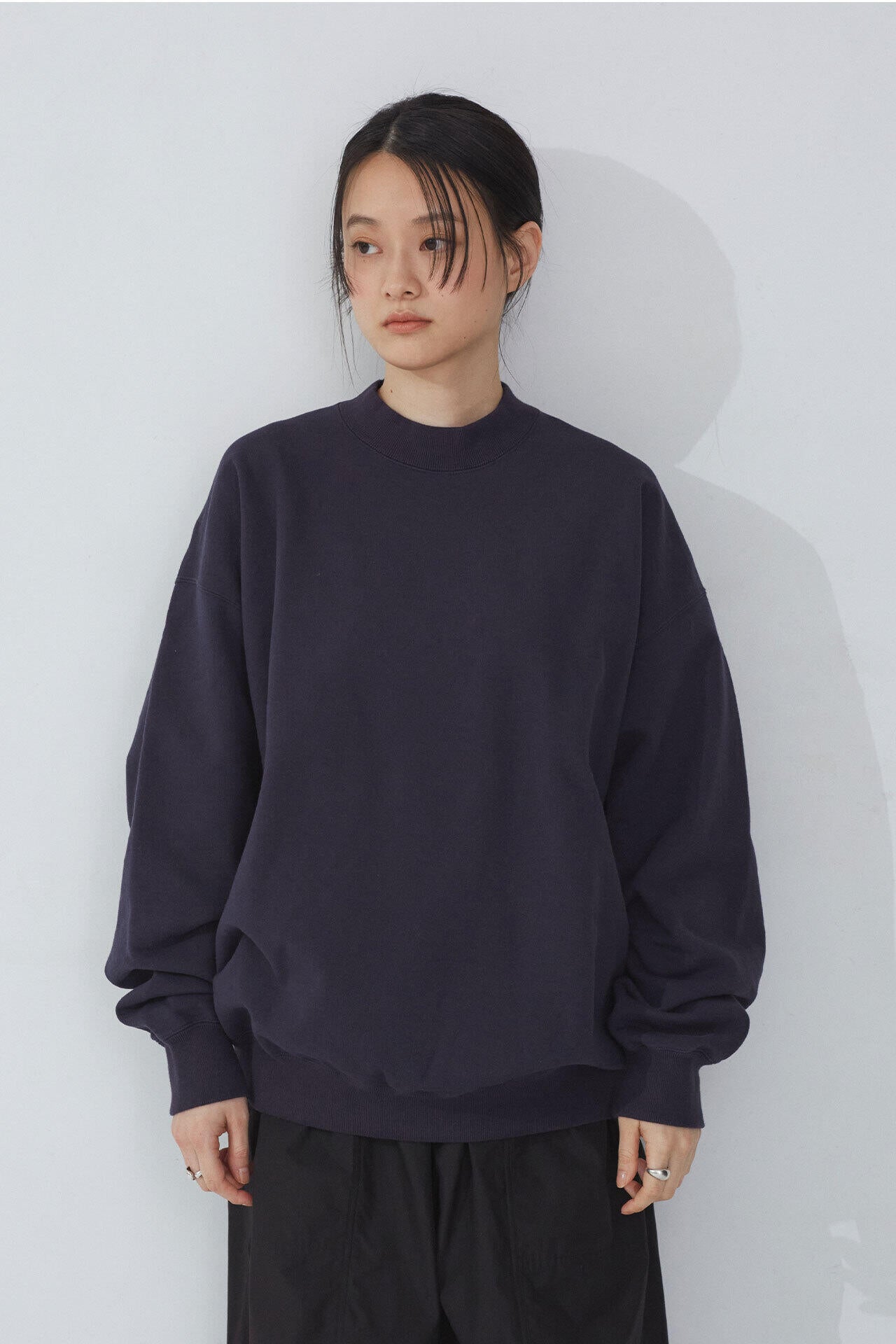 Y / ORGANIC COTTON BLEND HEAVY WEIGHT FLEECE CREW NECK