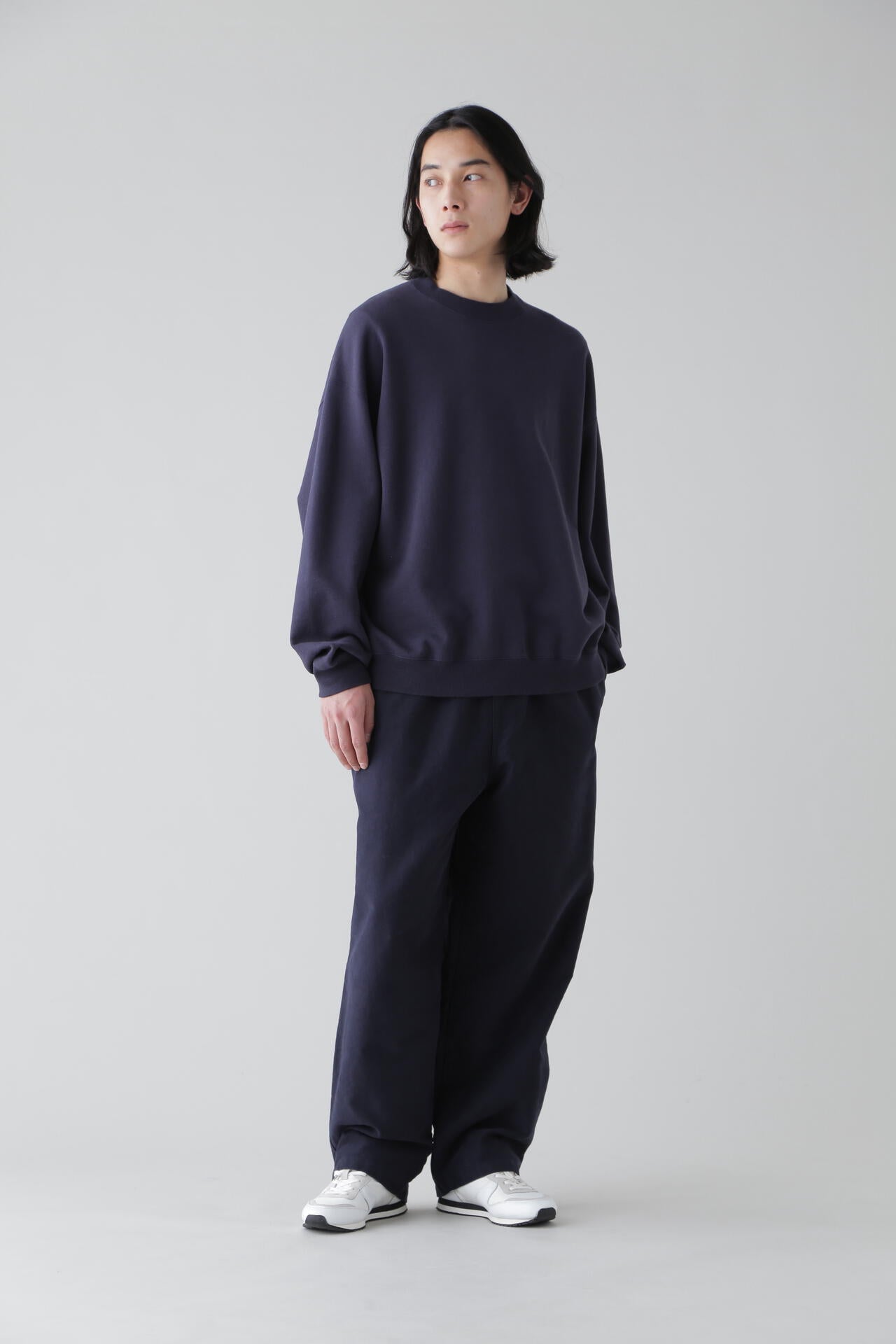Y / ORGANIC COTTON BLEND HEAVY WEIGHT FLEECE CREW NECK