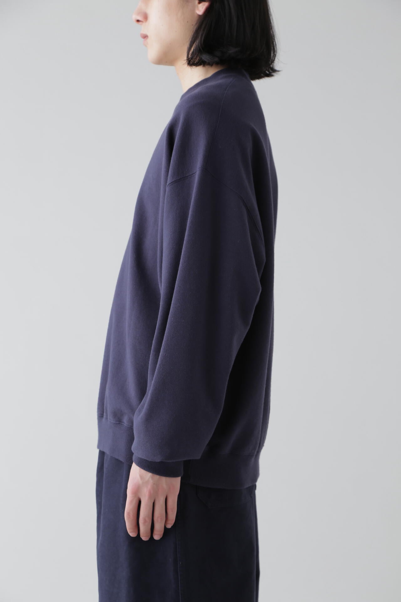 Y / ORGANIC COTTON BLEND HEAVY WEIGHT FLEECE CREW NECK