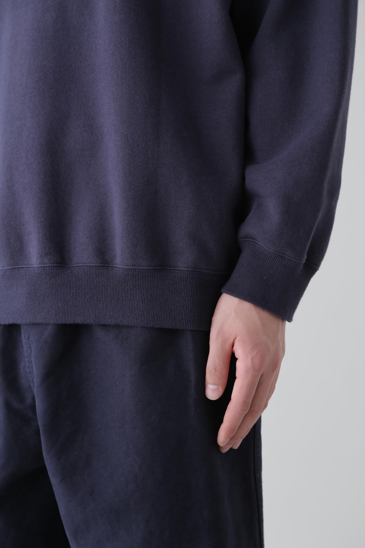 Y / ORGANIC COTTON BLEND HEAVY WEIGHT FLEECE CREW NECK
