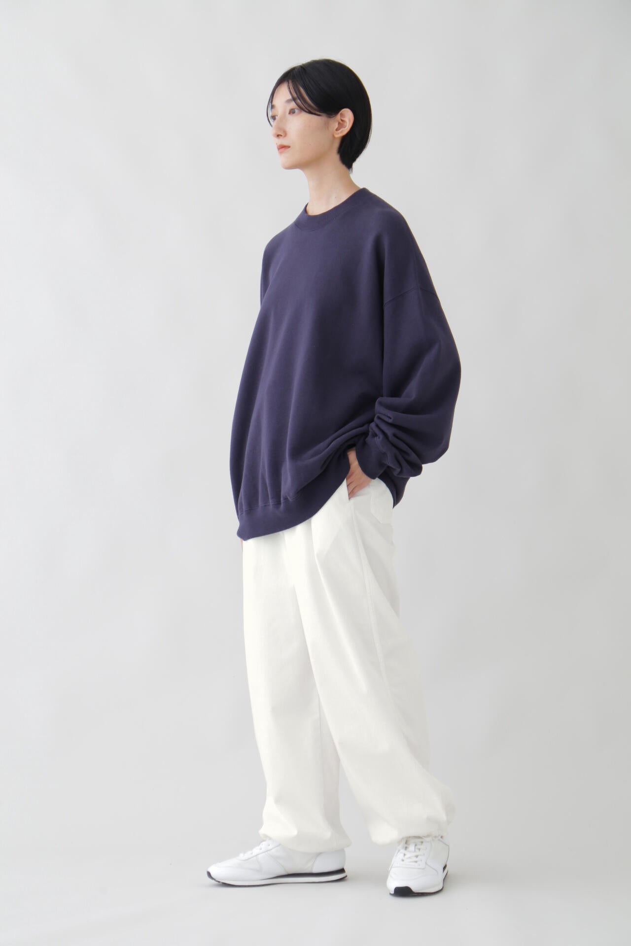 Y / ORGANIC COTTON BLEND HEAVY WEIGHT FLEECE CREW NECK
