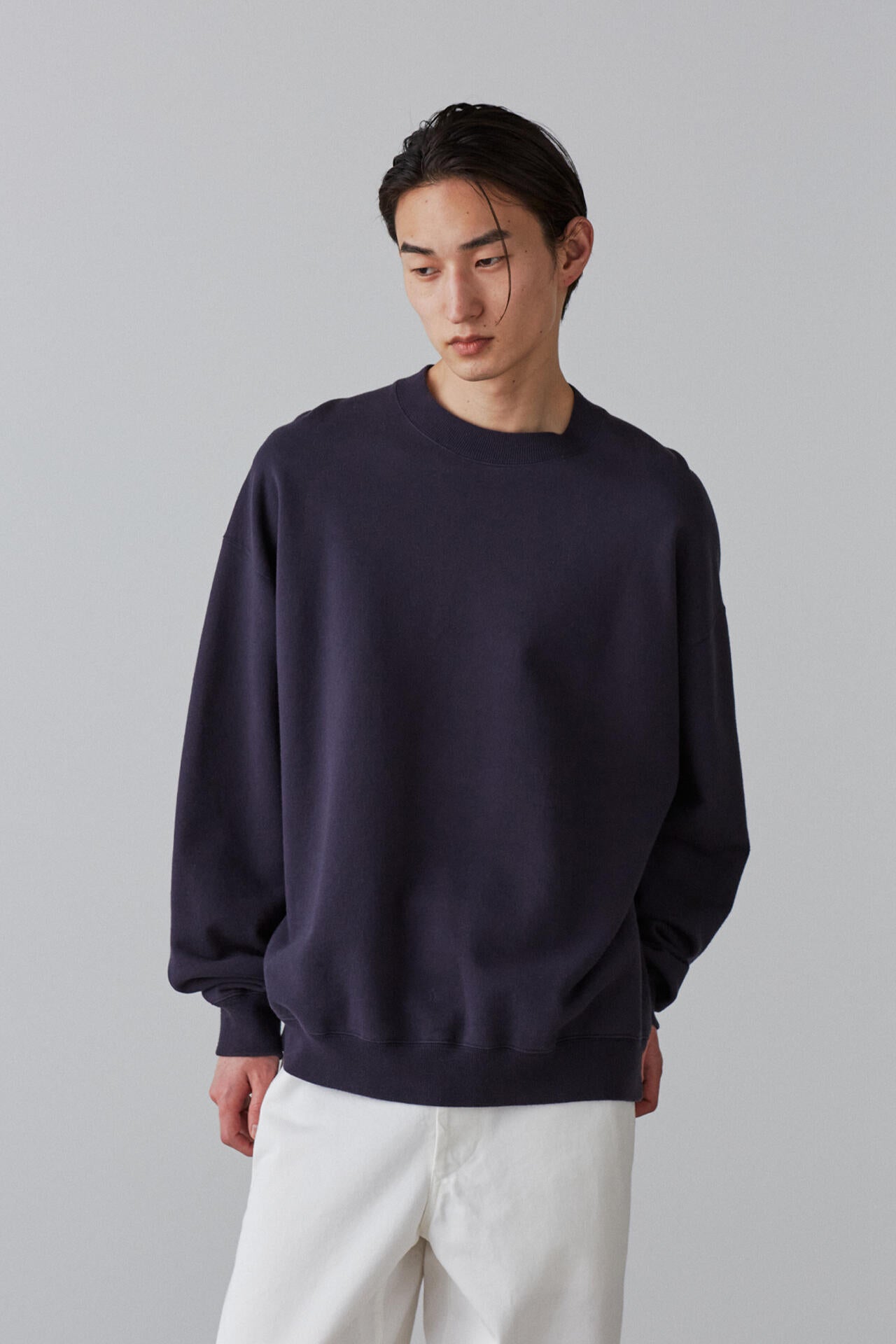Y / ORGANIC COTTON BLEND HEAVY WEIGHT FLEECE CREW NECK