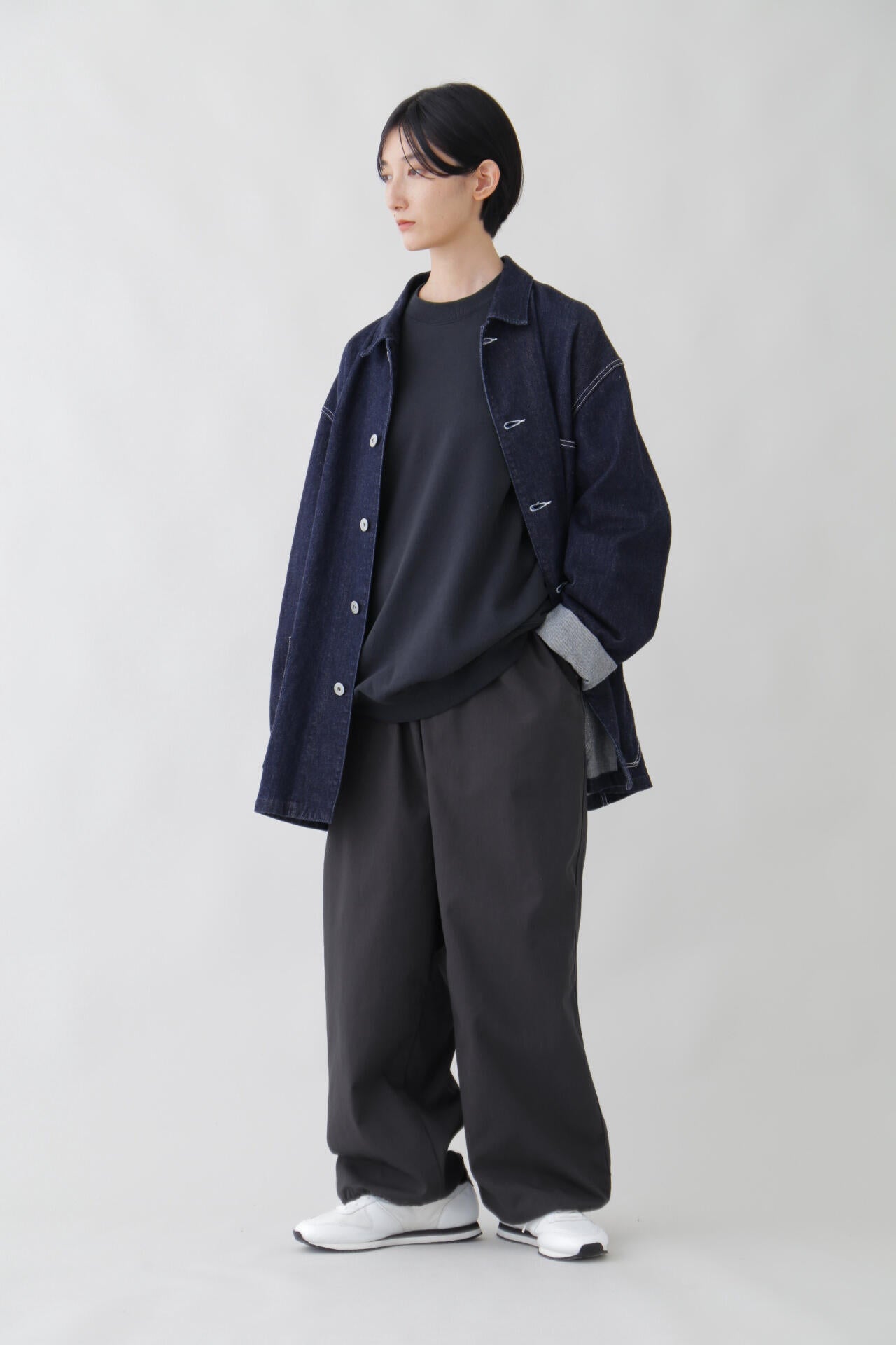 Y / ORGANIC COTTON BLEND HEAVY WEIGHT FLEECE CREW NECK