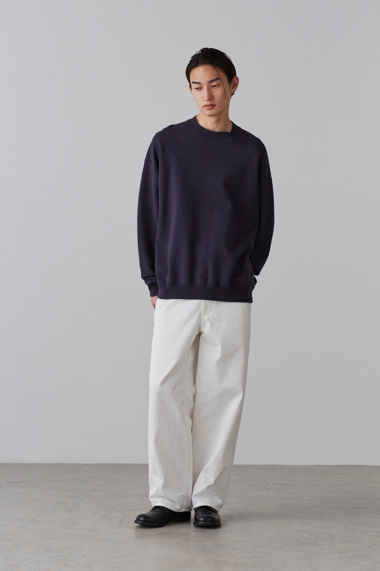 Y / ORGANIC COTTON BLEND HEAVY WEIGHT FLEECE CREW NECK
