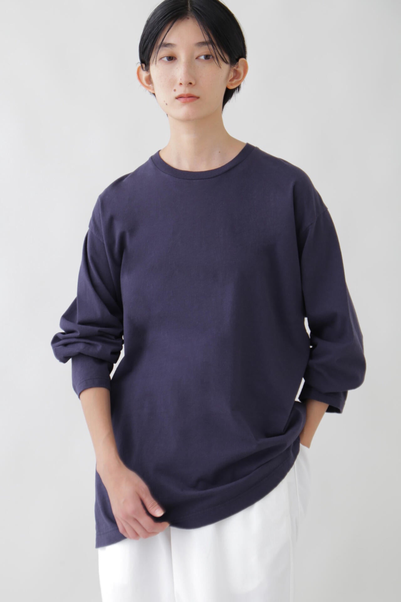 Y / ORGANIC COTTON JERSEY L/S T