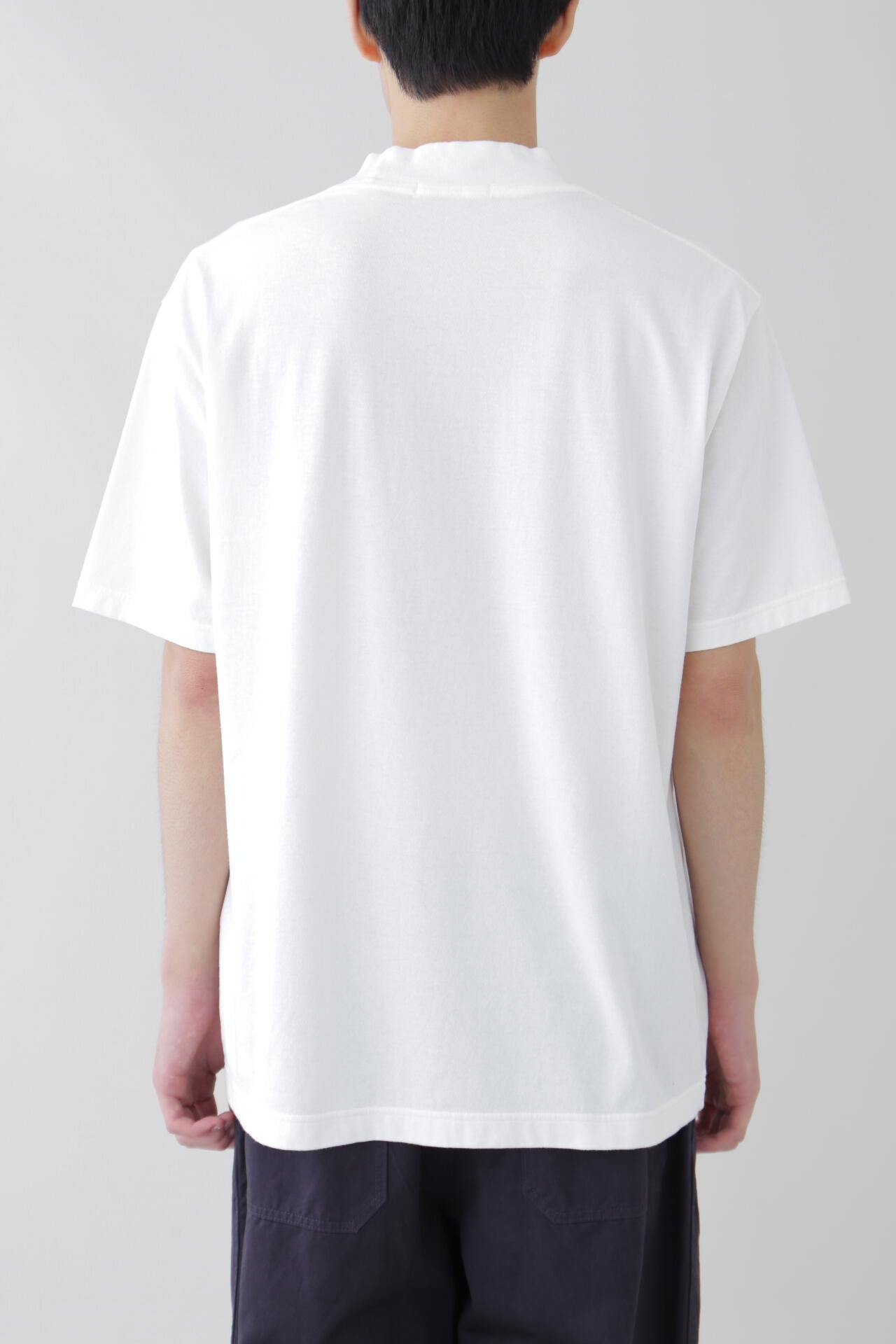 Y / ORGANIC COTTON JERSEY MOCK NECK S/S T