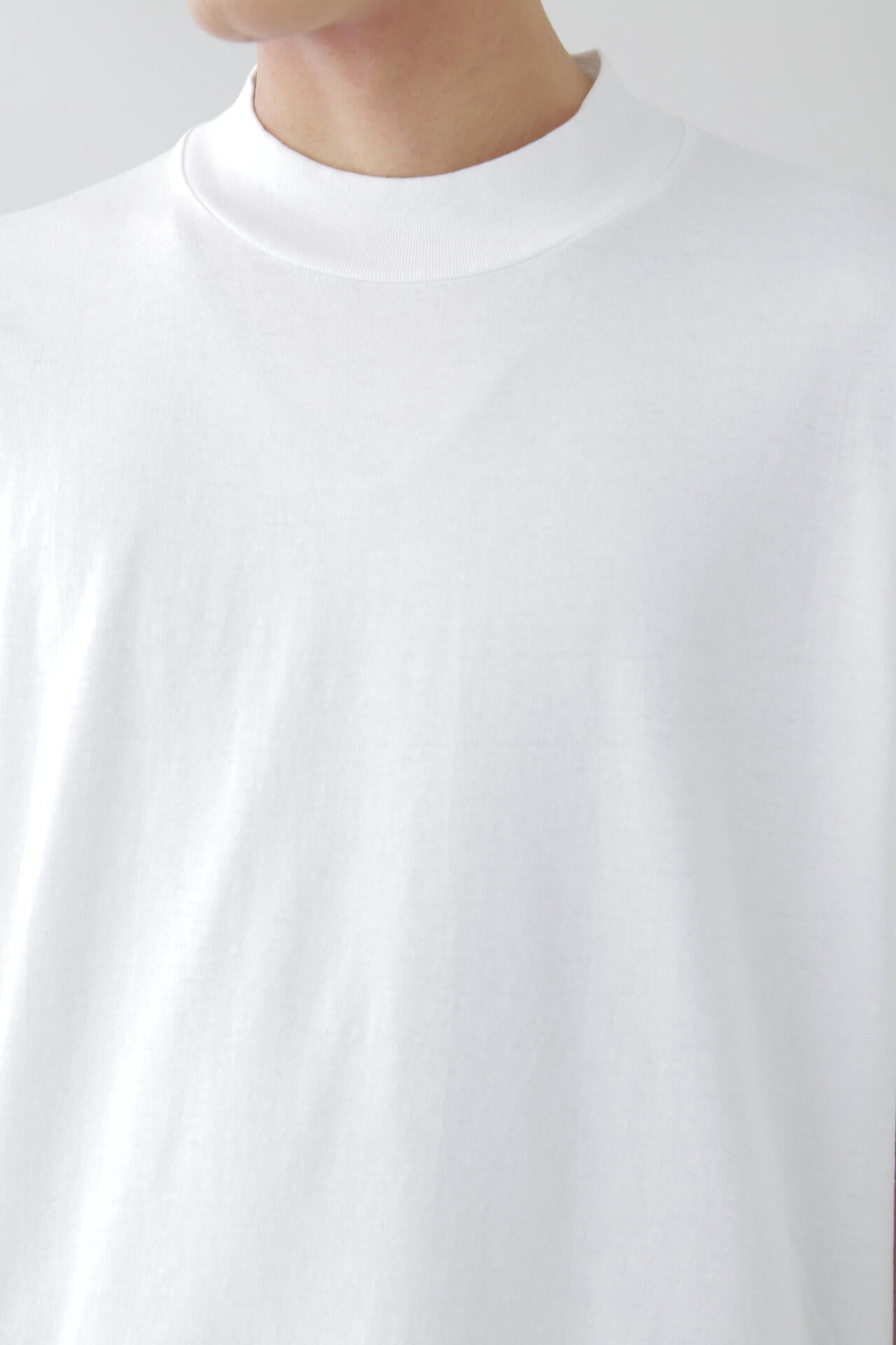 Y / ORGANIC COTTON JERSEY MOCK NECK S/S T