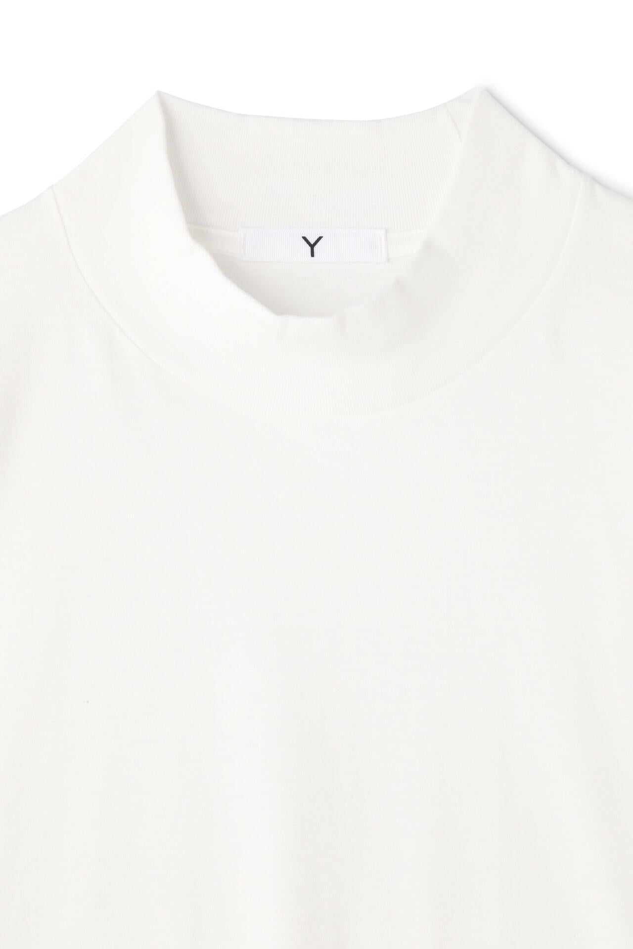 Y / ORGANIC COTTON JERSEY MOCK NECK S/S T