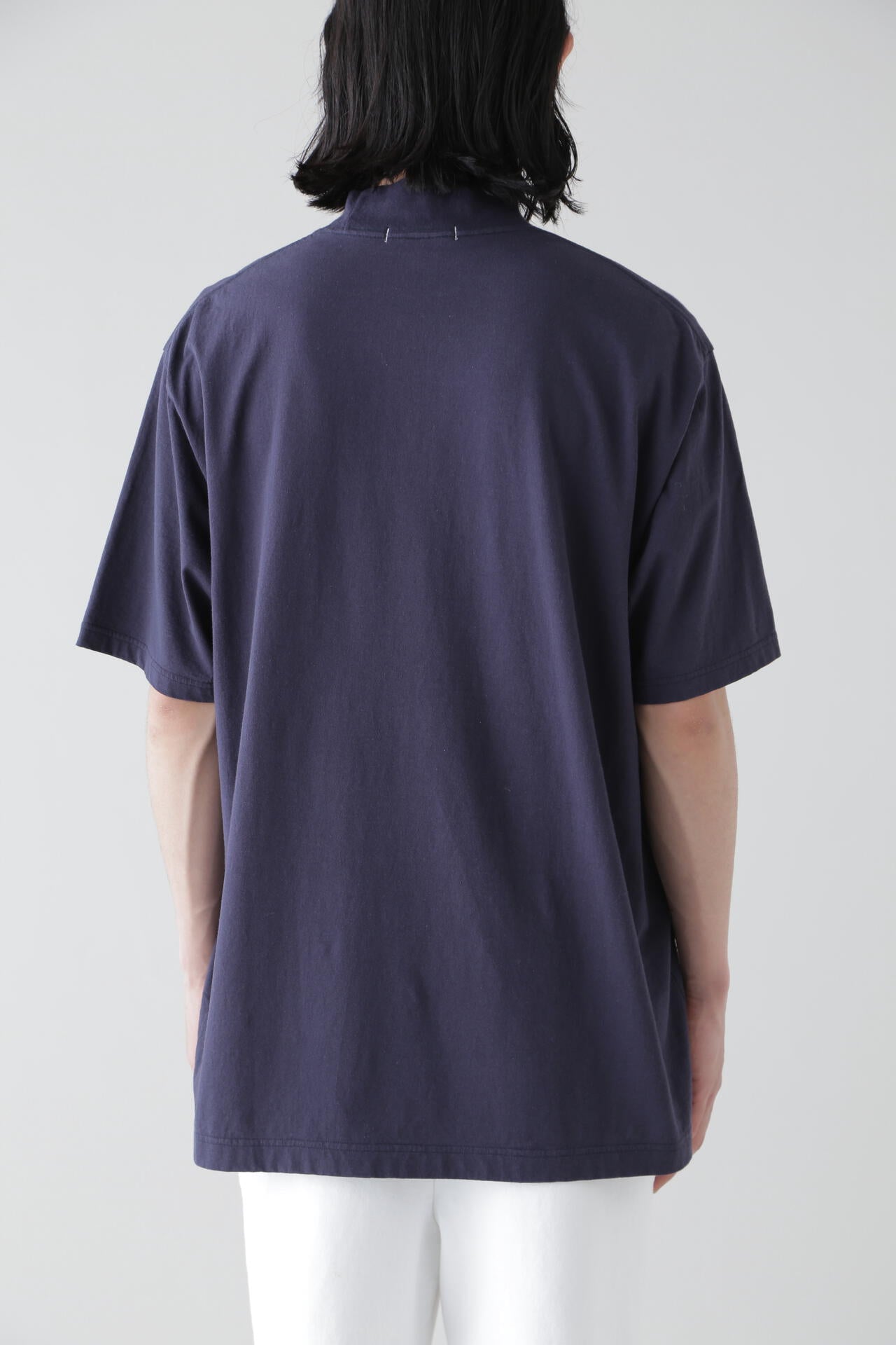 Y / ORGANIC COTTON JERSEY MOCK NECK S/S T