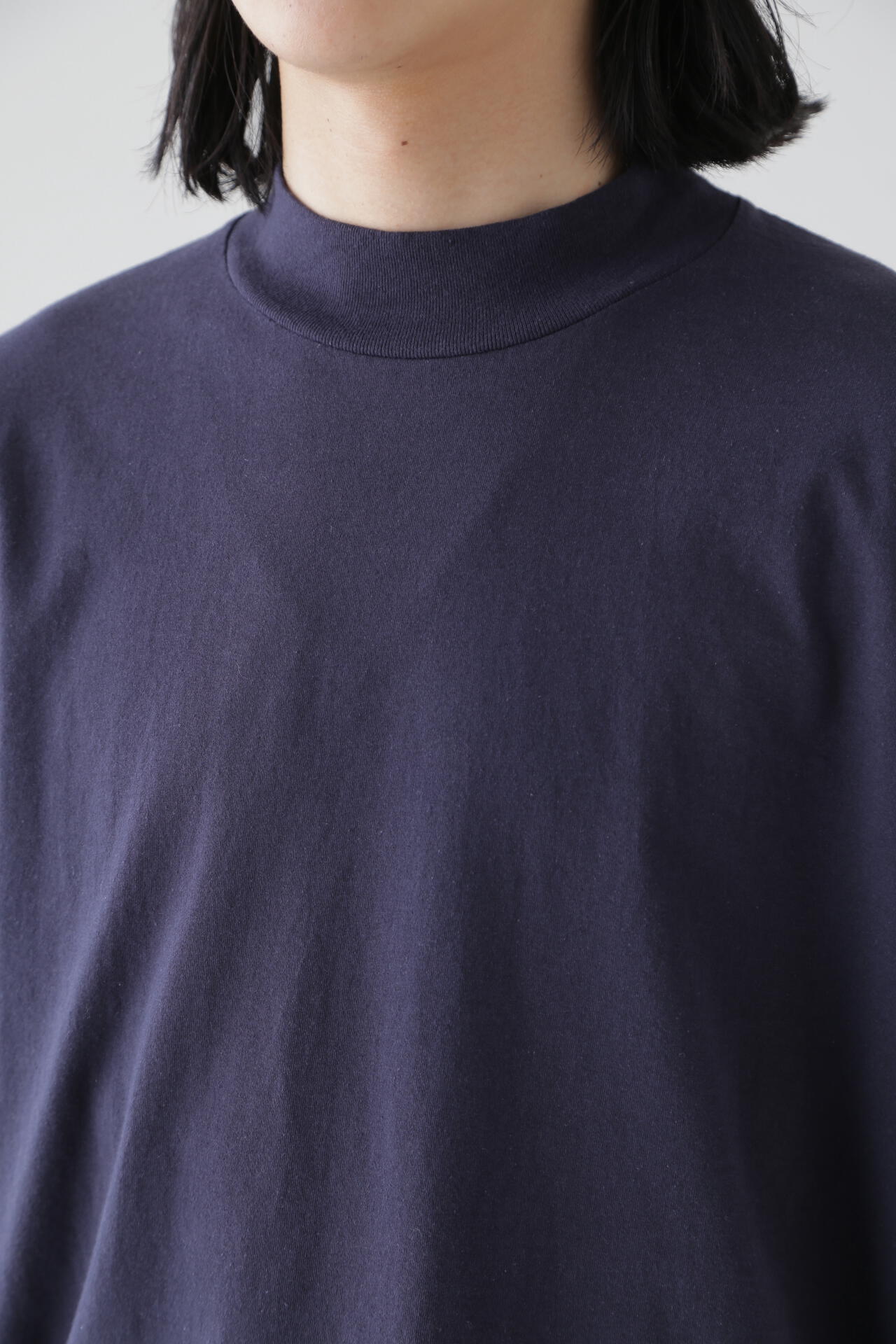 Y / ORGANIC COTTON JERSEY MOCK NECK S/S T