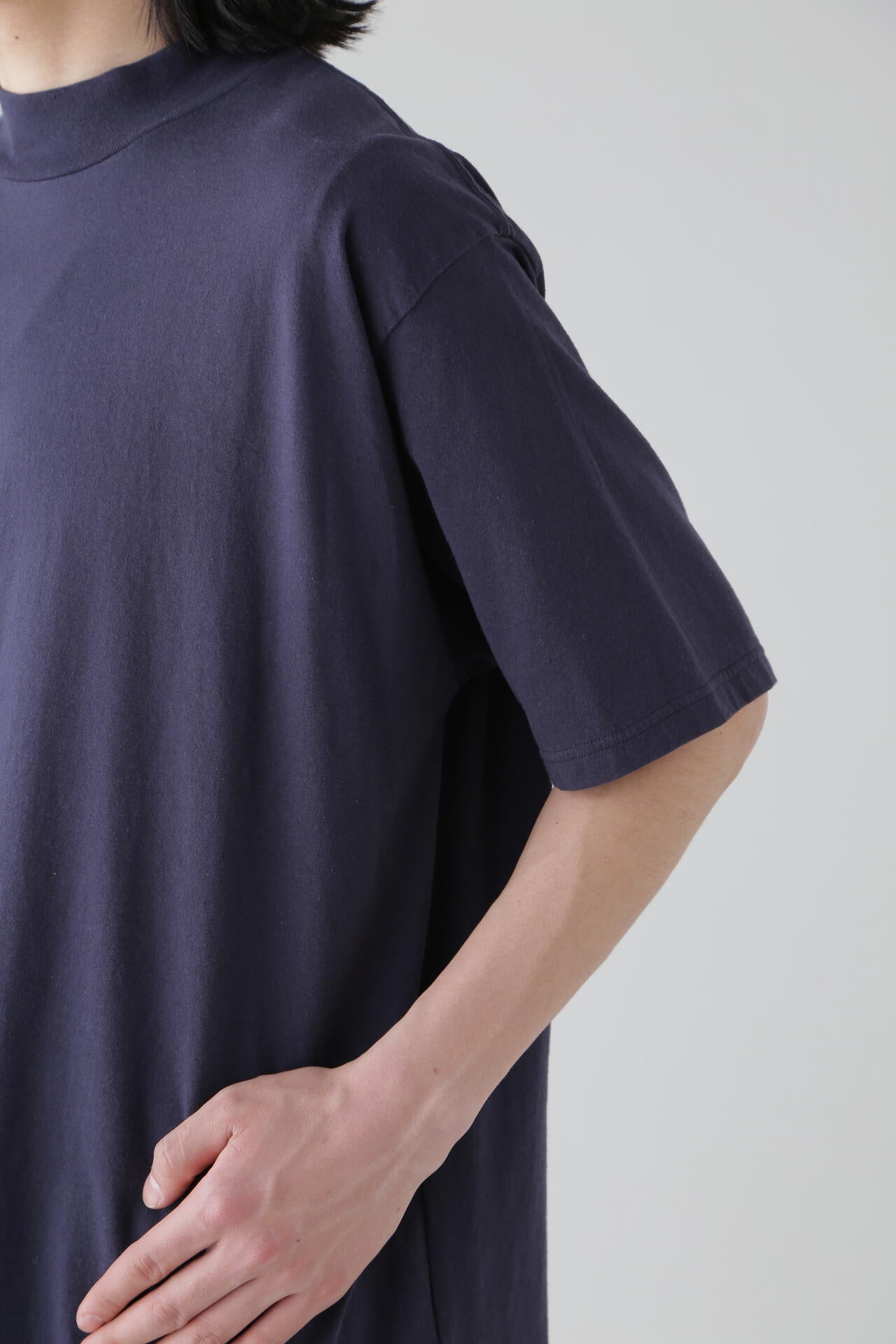 Y / ORGANIC COTTON JERSEY MOCK NECK S/S T