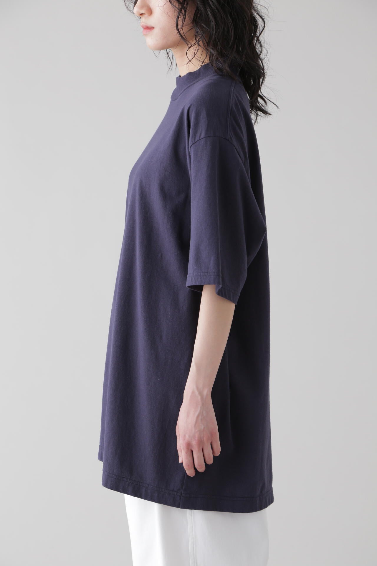 Y / ORGANIC COTTON JERSEY MOCK NECK S/S T