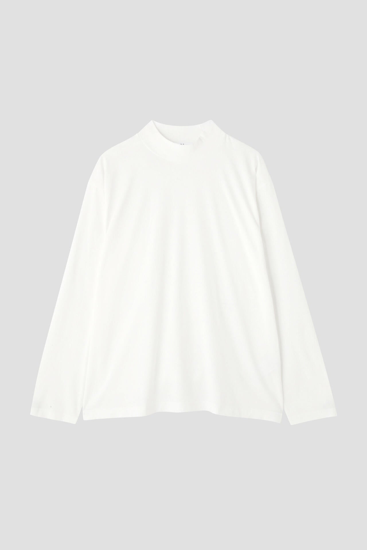 Y / ORGANIC COTTON JERSEY MOCK NECK L/S T