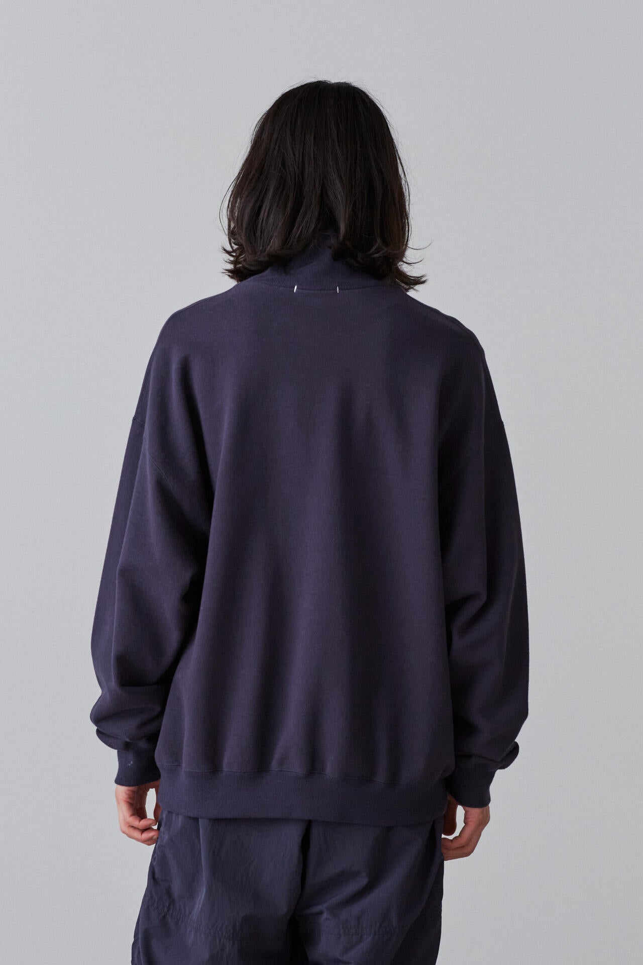Y / ORGANIC COTTON BLEND HEAVY WEIGHT FLEECE HALF ZIP