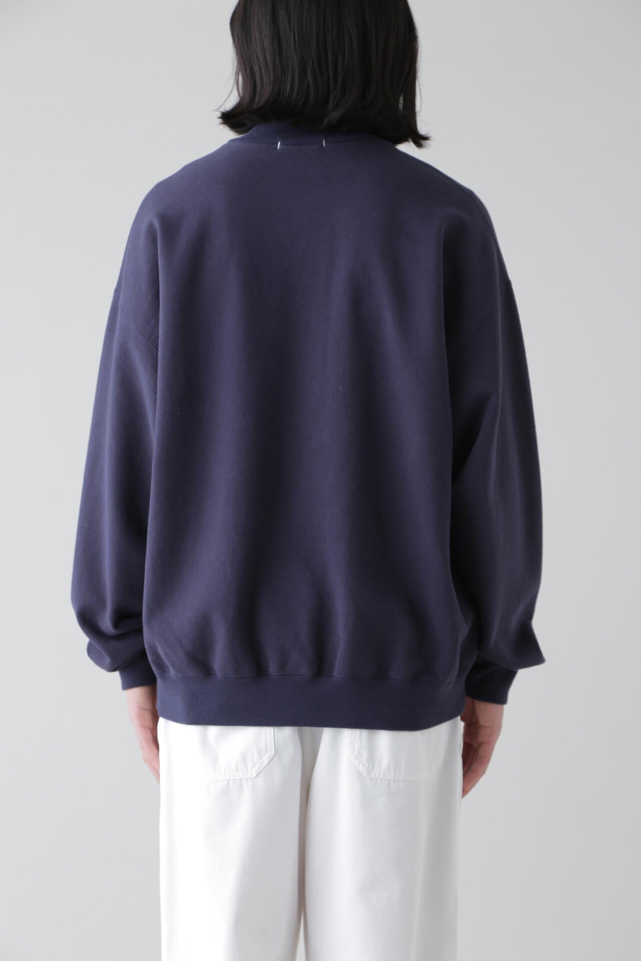 Y / ORGANIC COTTON BLEND HEAVY WEIGHT FLEECE HALF ZIP