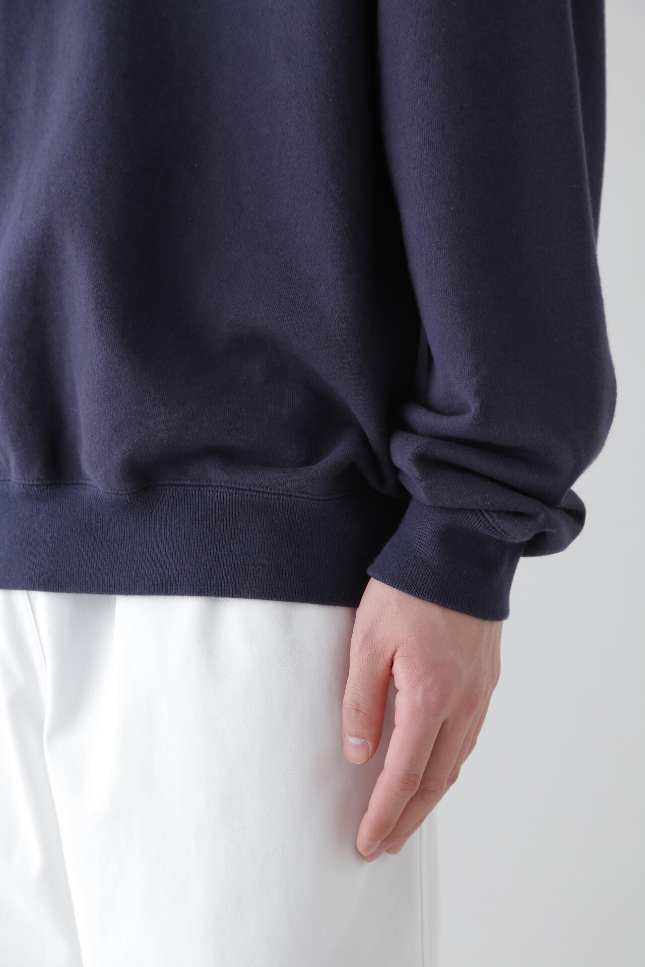 Y / ORGANIC COTTON BLEND HEAVY WEIGHT FLEECE HALF ZIP