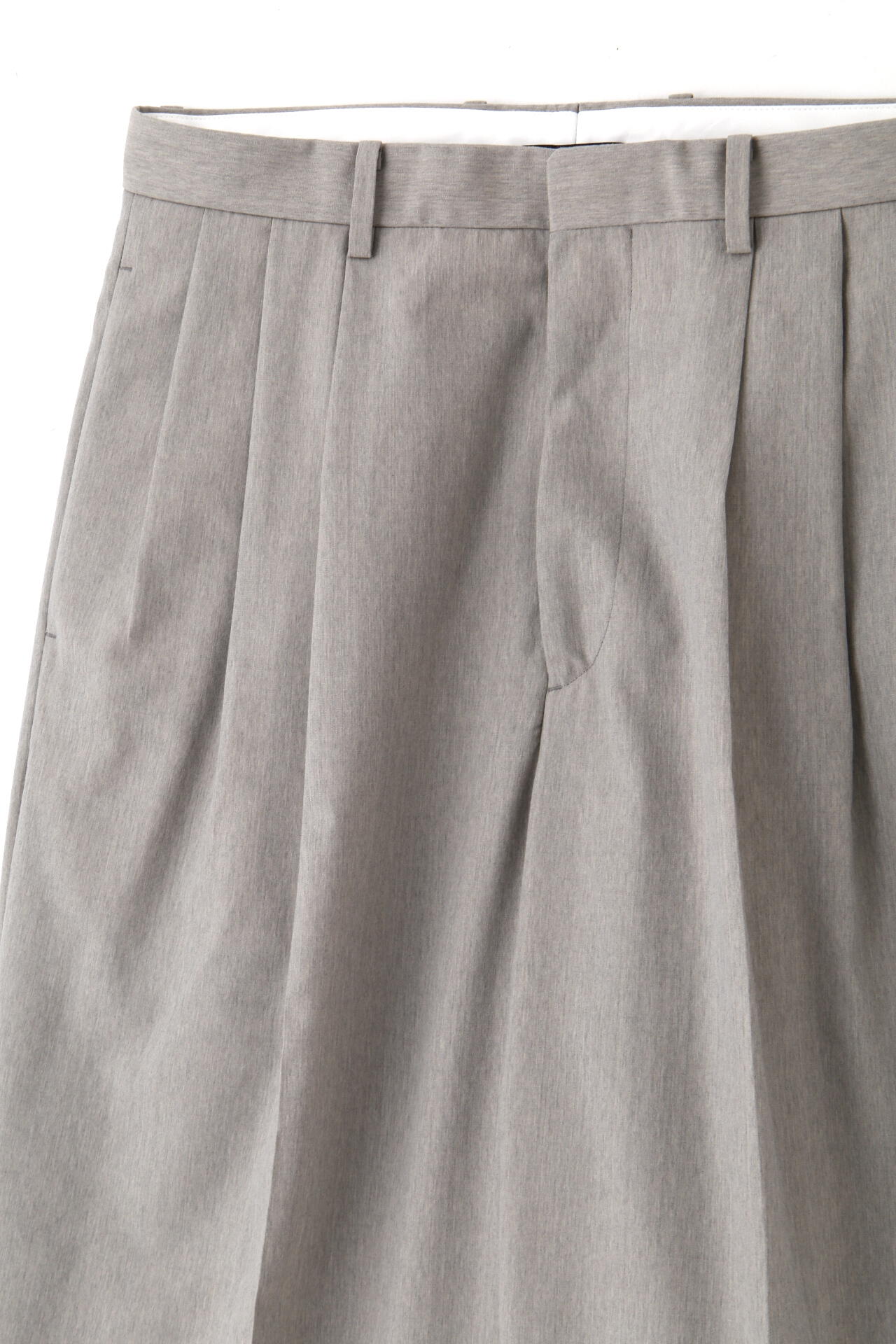 YLEVE / WOOL CHAMBRAY TROUSERS