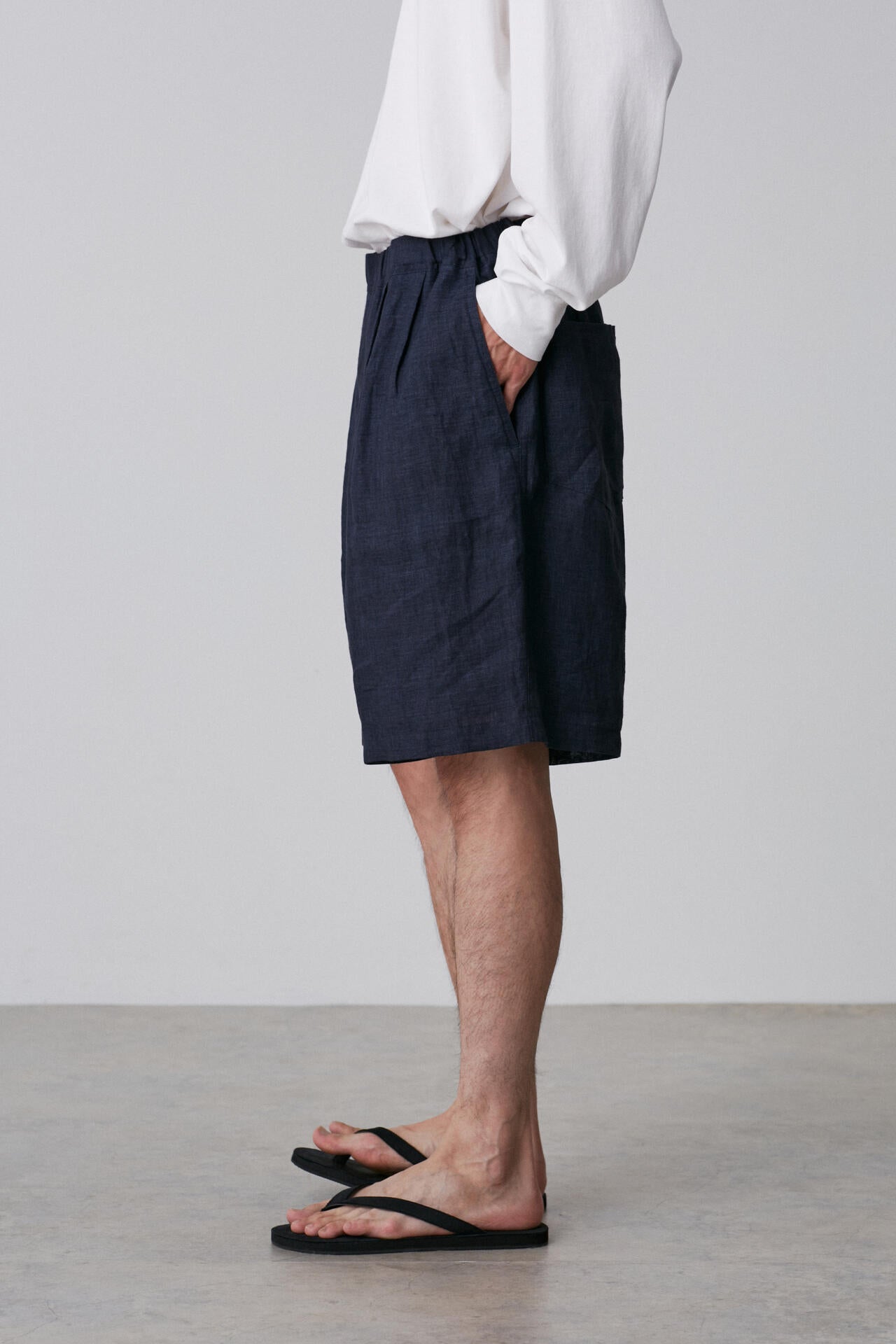 YLEVE / LINEN POPLIN SHORTS