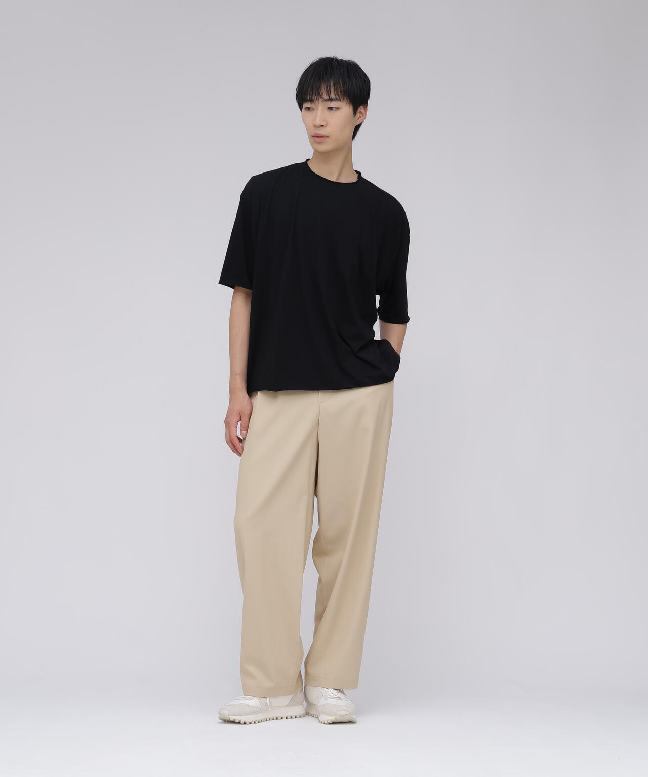 YLEVE / HIGHTWISTED COTTON GABA EASY TROUSERS