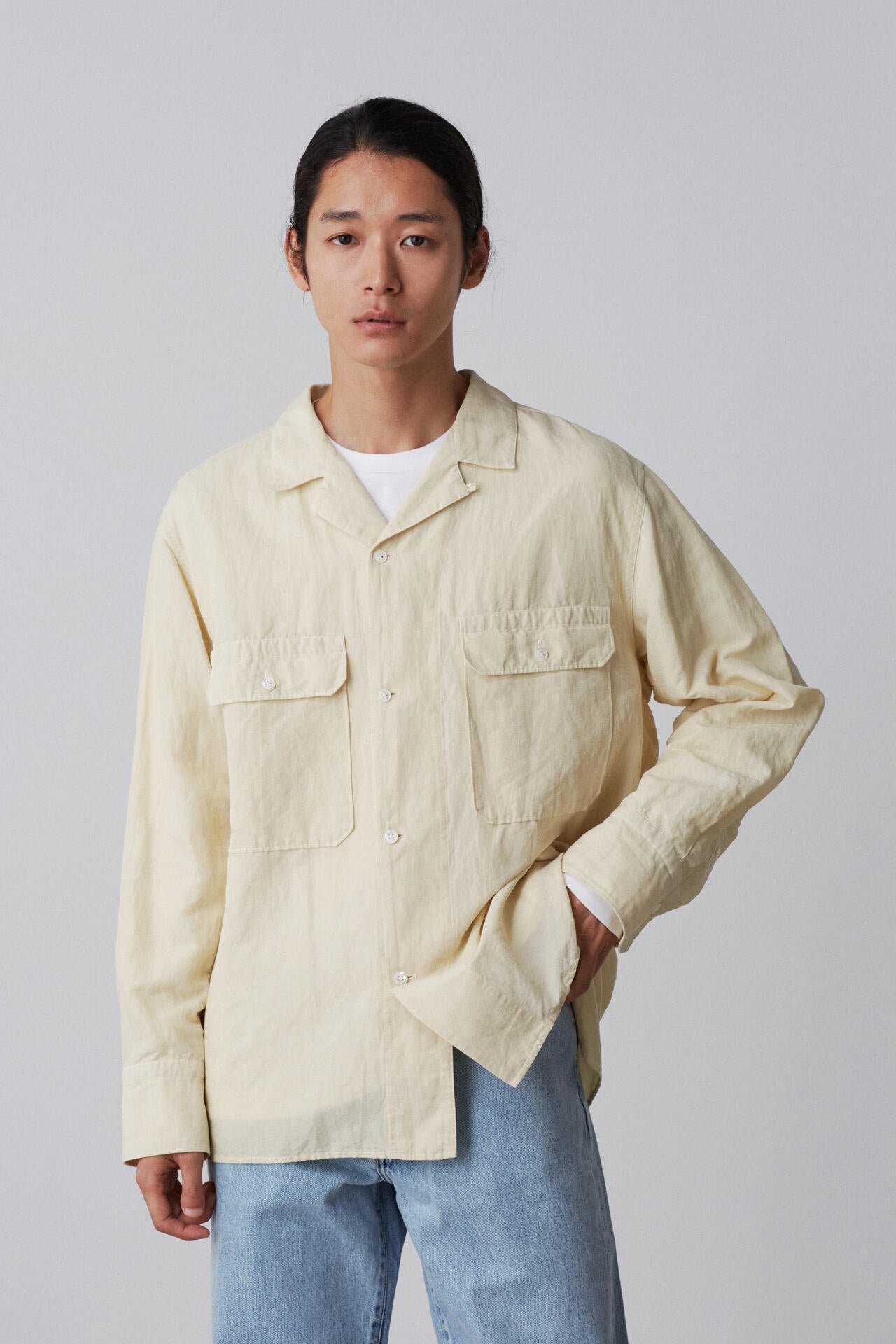 YLEVE / COTTON RAMIE BROAD SHIRT