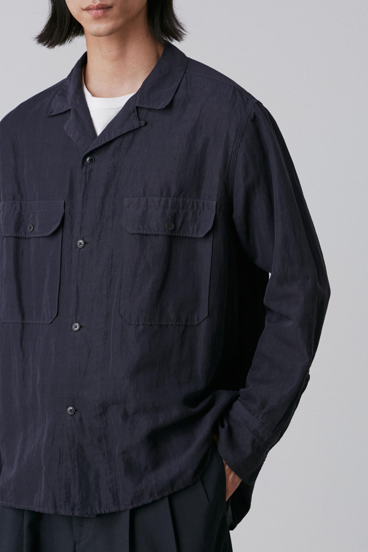 YLEVE / COTTON RAMIE BROAD SHIRT