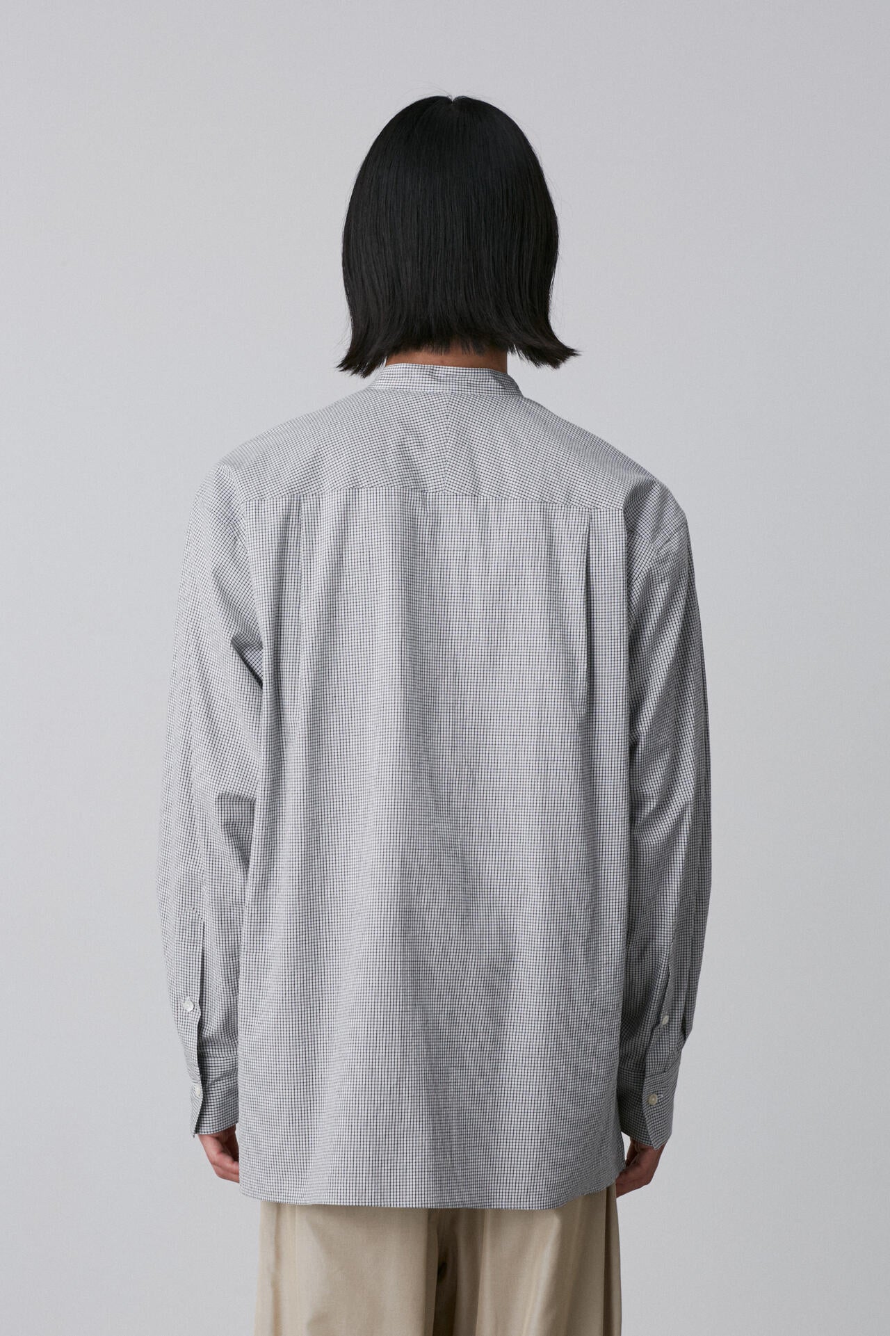YLEVE / COTTON STRIPE CHECK PULL OVER SHIRT