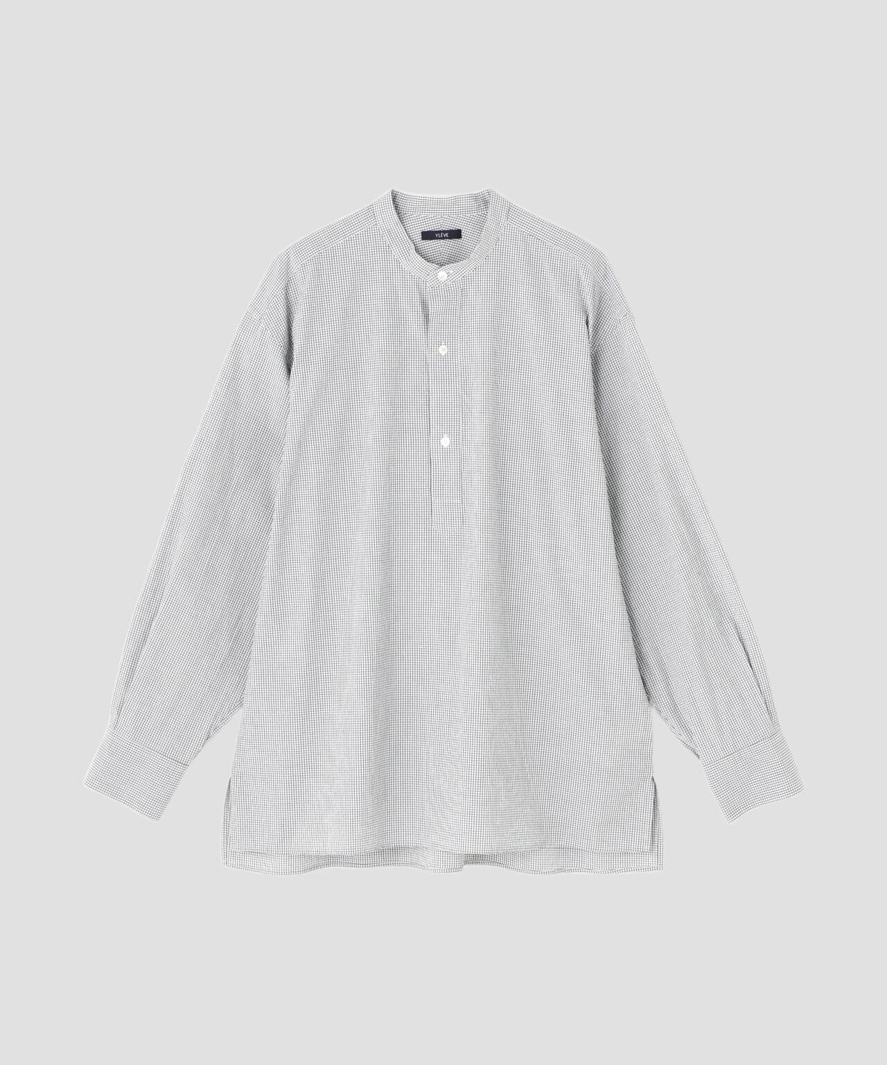 YLEVE / COTTON STRIPE CHECK PULL OVER SHIRT