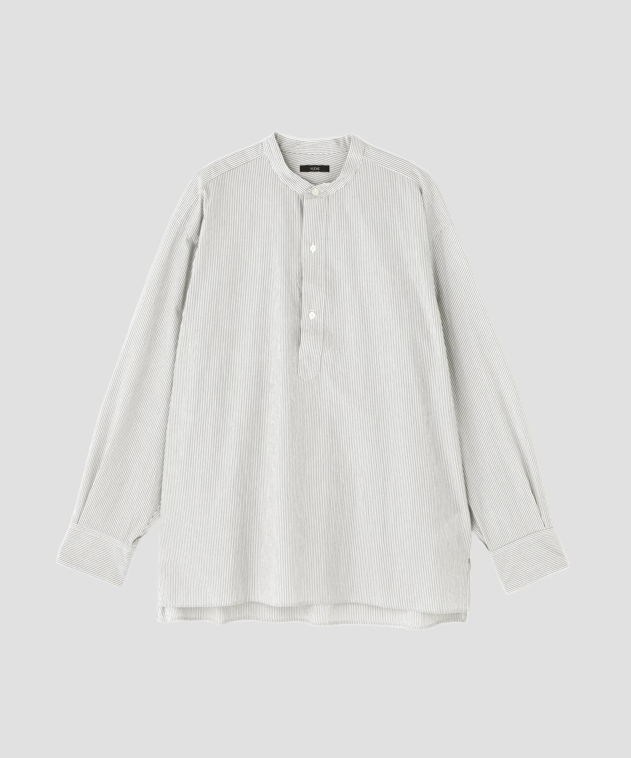 YLEVE / COTTON STRIPE CHECK PULL OVER SHIRT