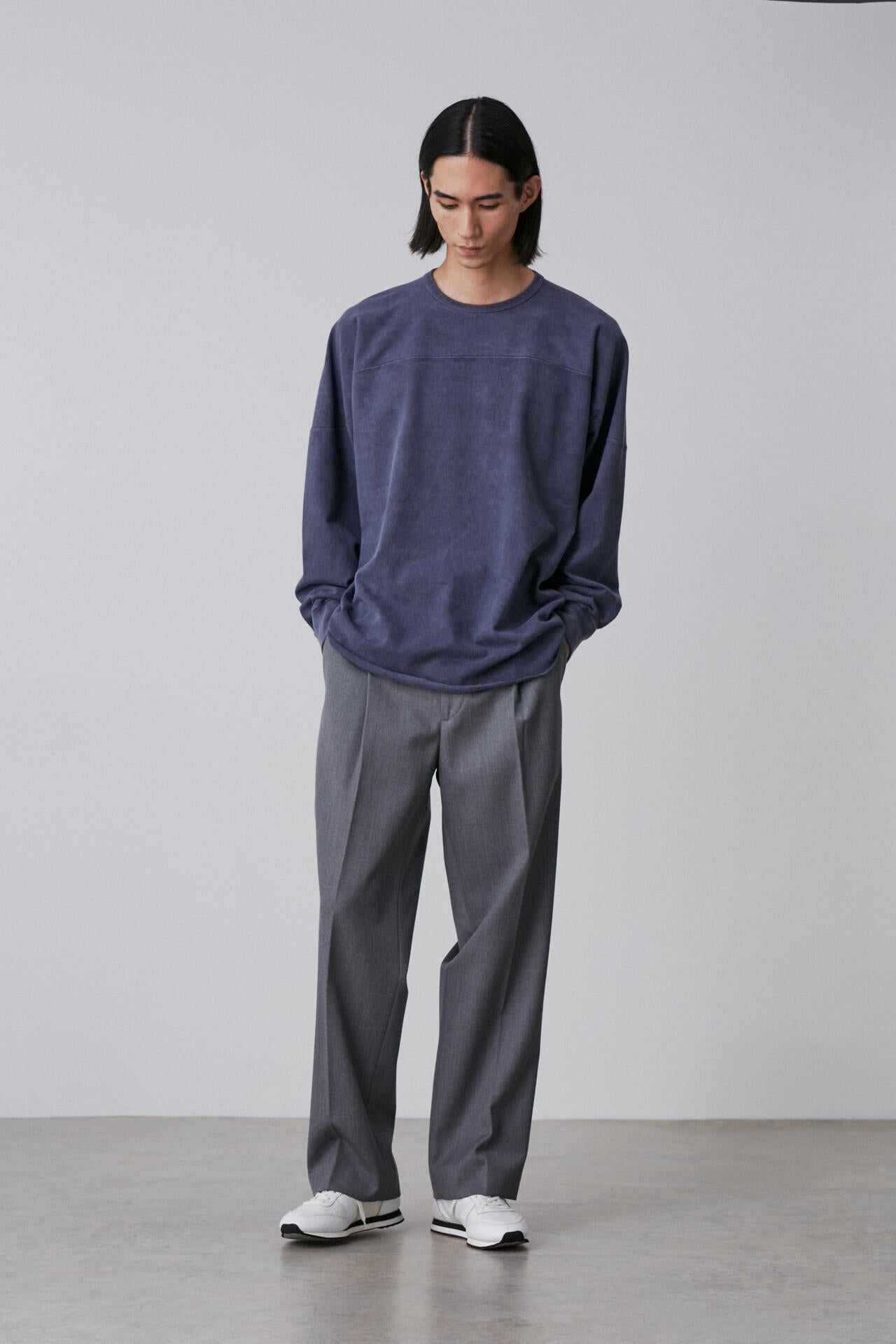 YLEVE / OPEN END COTTON PIGMENT DYE LONG SLEEVE T-SHIRT