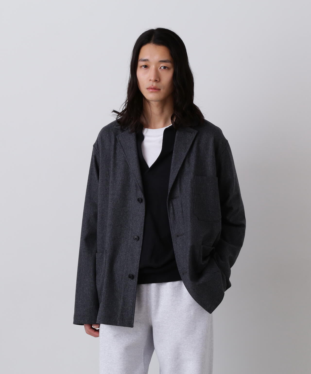 YLEVE / SUPER120's WOOL FLANNEL JACKET