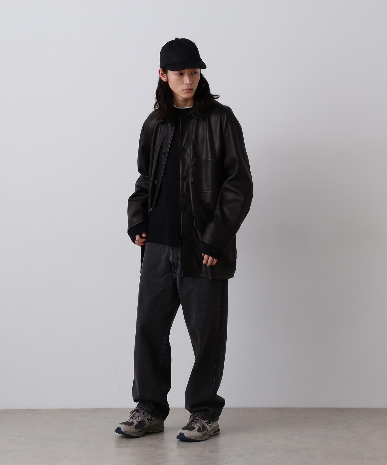 YLEVE / SHEEP LEATHER COVERALL JACKET