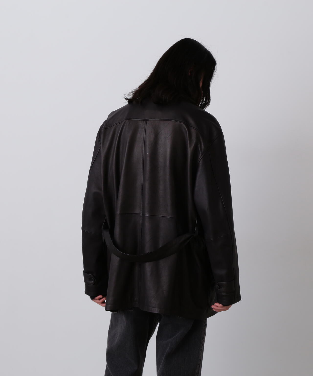 YLEVE / SHEEP LEATHER COVERALL JACKET
