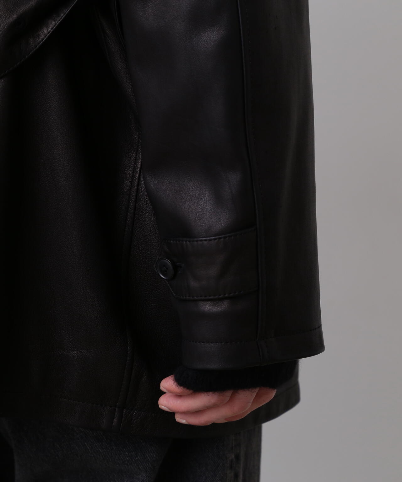 YLEVE / SHEEP LEATHER COVERALL JACKET
